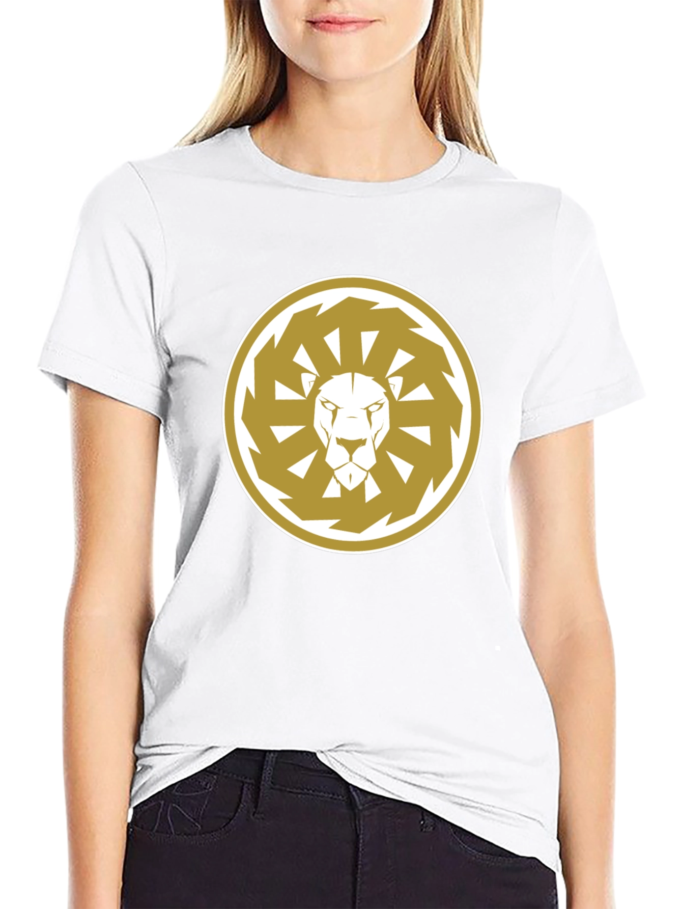 Lion Sun Wheel Black T-Shirt