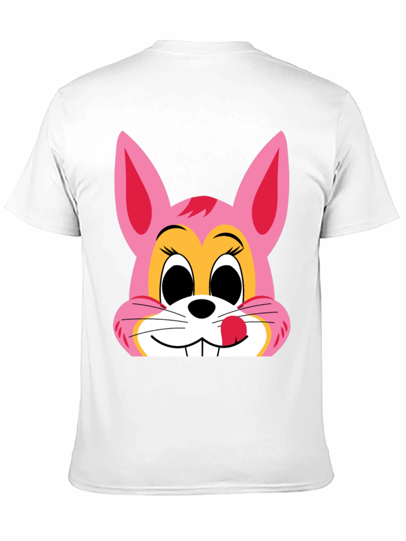 Cute Bunny Graphic Tee - Black Cotton T-Shirt