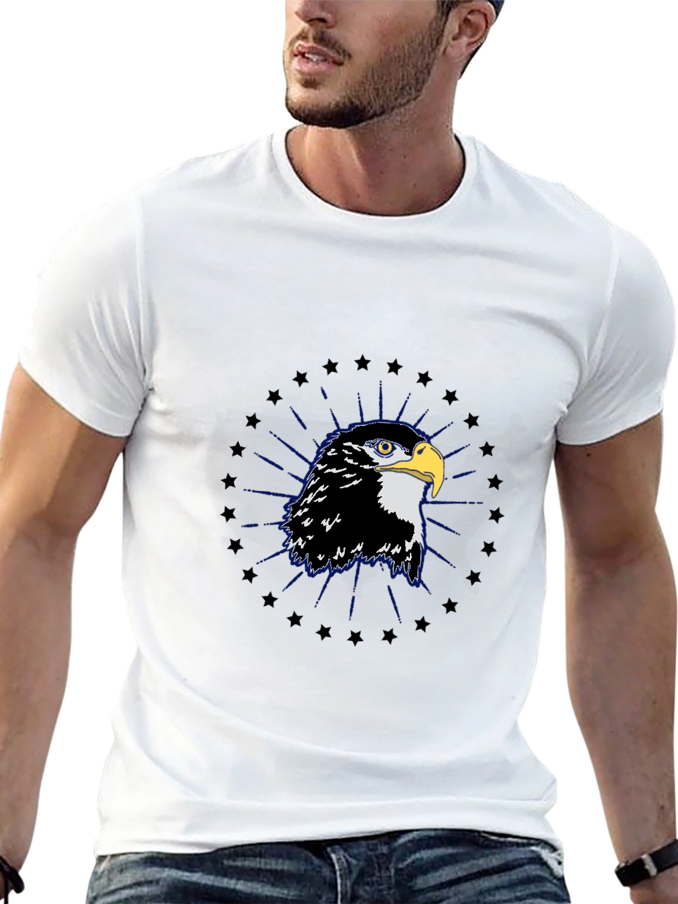 Eagle Graphic Tee - Black Cotton Blend
