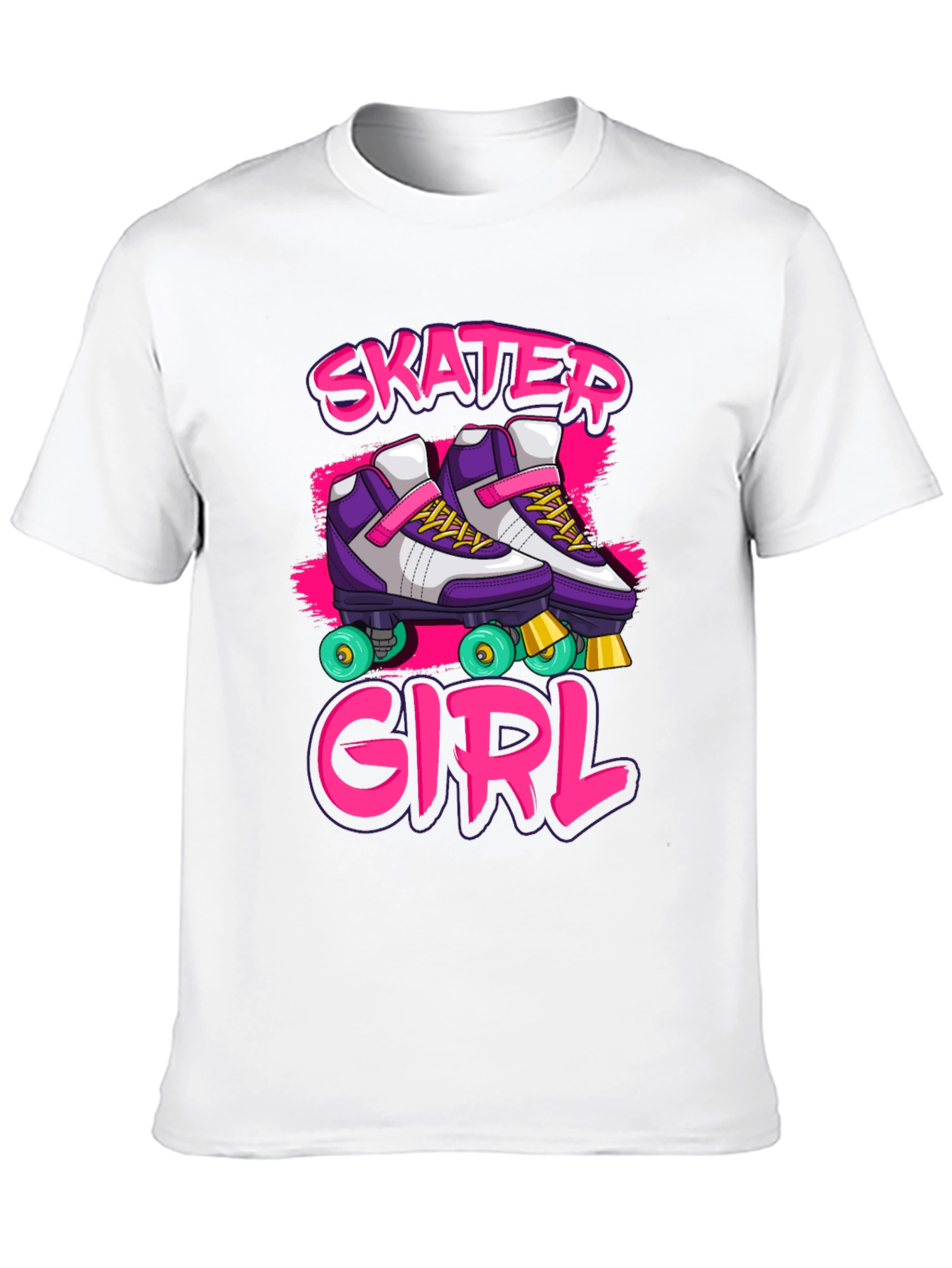 Skater Girl Graphic Tee - Retro Roller Skate Design