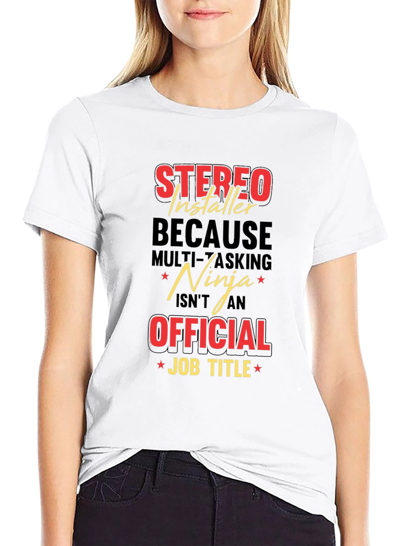 Stereo Installer Ninja Job Title Graphic T-Shirt