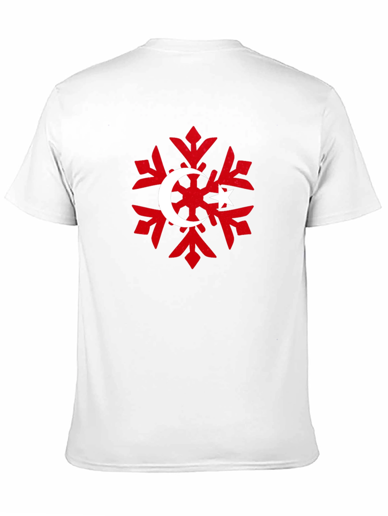 Turkish Flag Snowflake Black T-Shirt