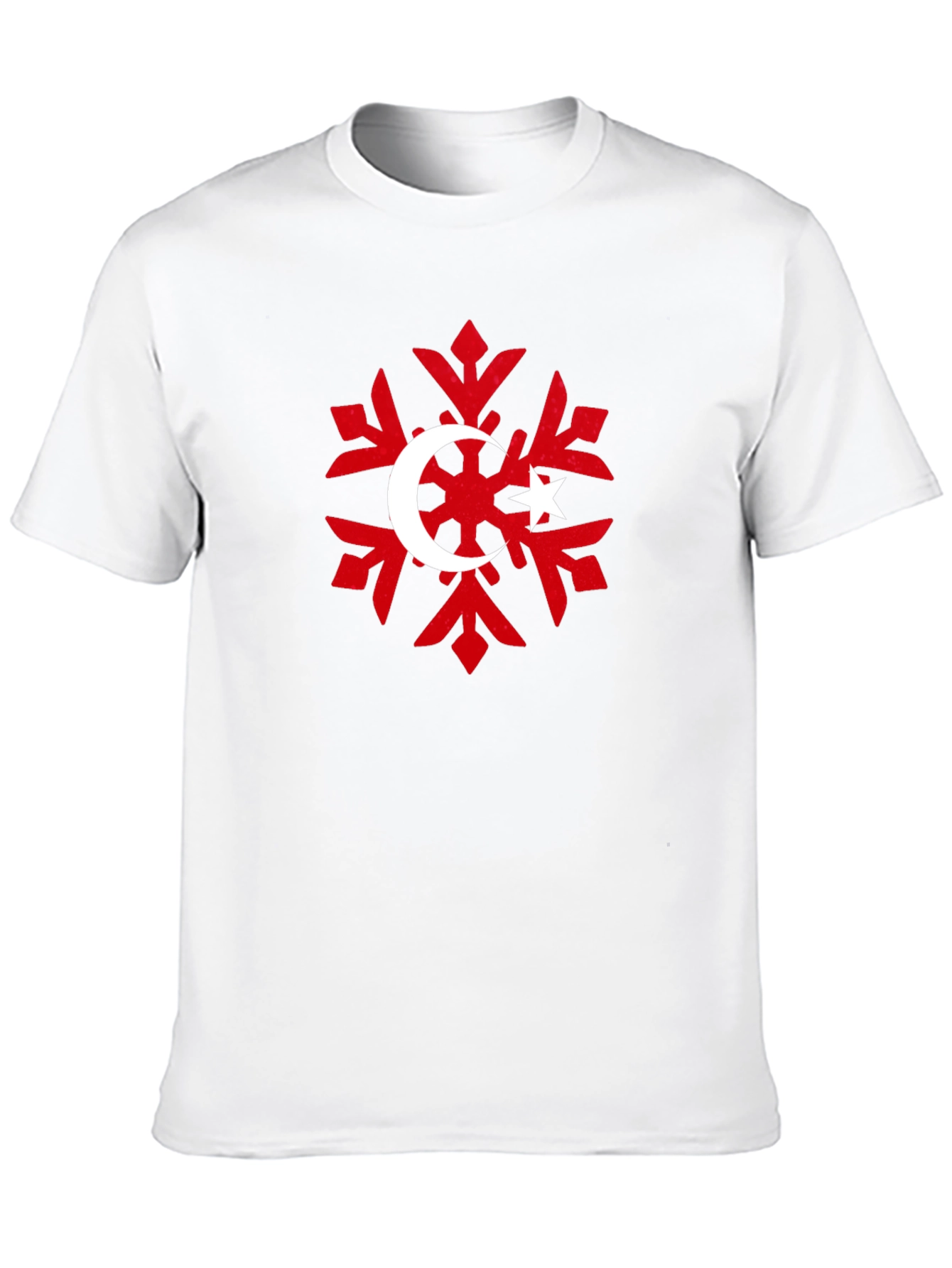 Turkish Flag Snowflake Black T-Shirt