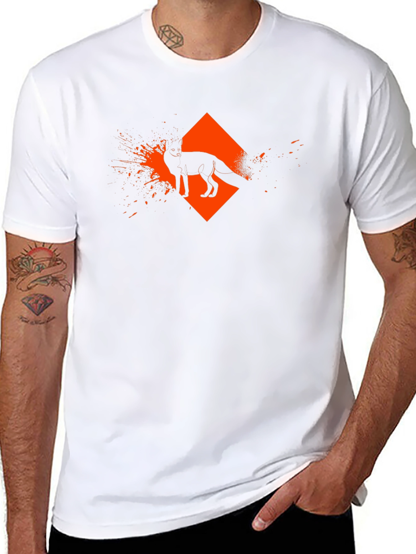 Urban Fox Graphic Tee - Mens Black T-Shirt