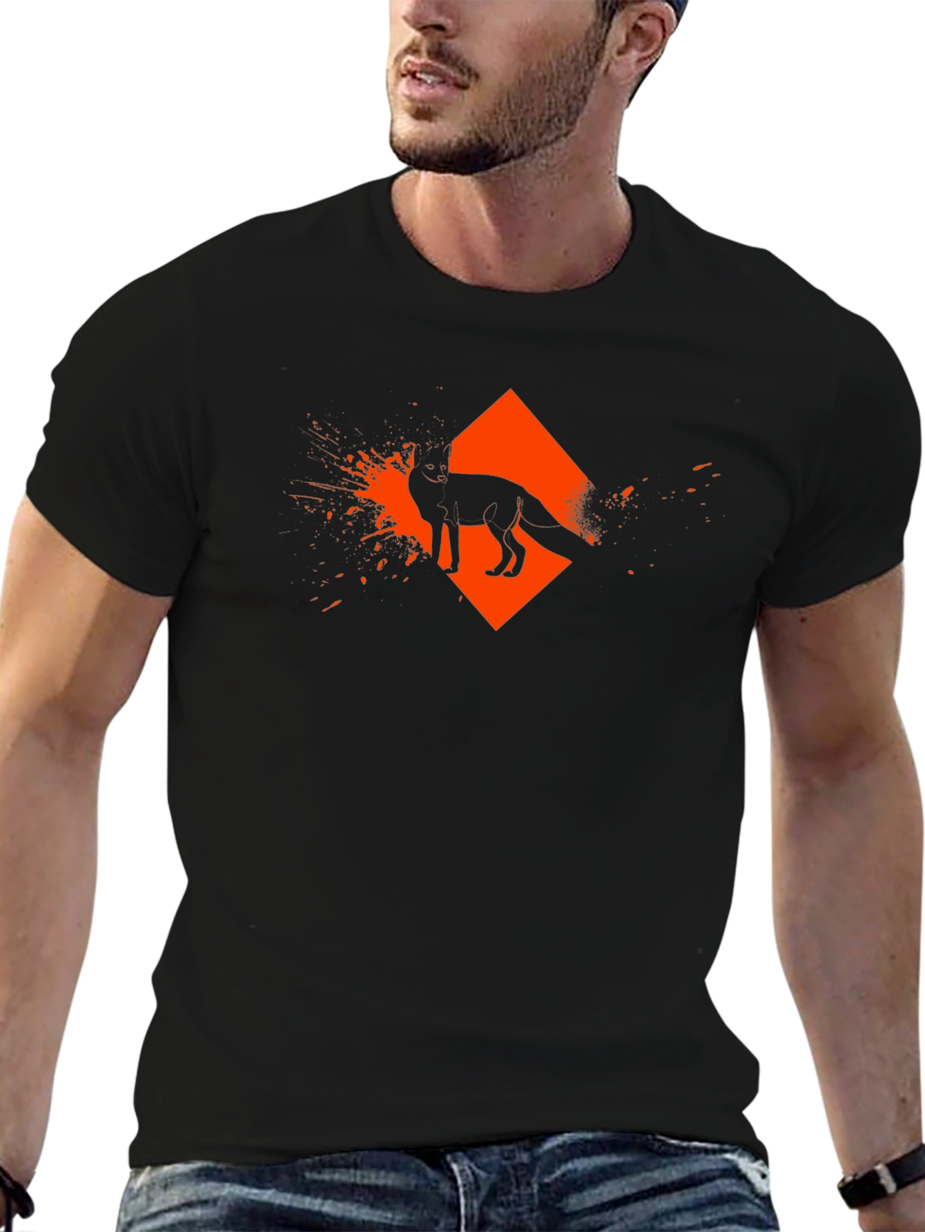 Urban Fox Graphic Tee - Mens Black T-Shirt