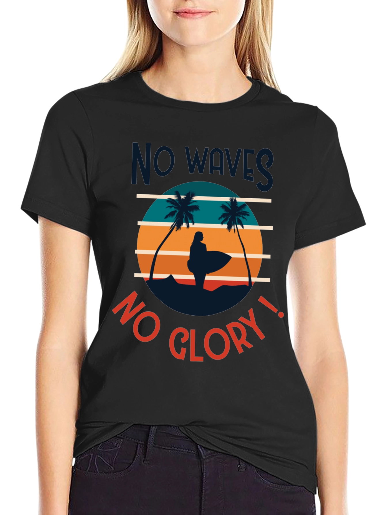 Retro Surf Tee - No Waves No Glory