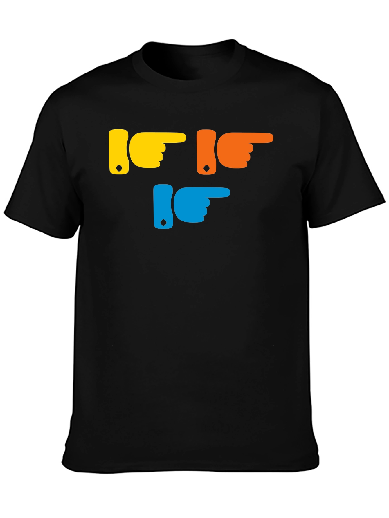 Pointing Fingers Graphic T-Shirt - Trendy Casual Wear