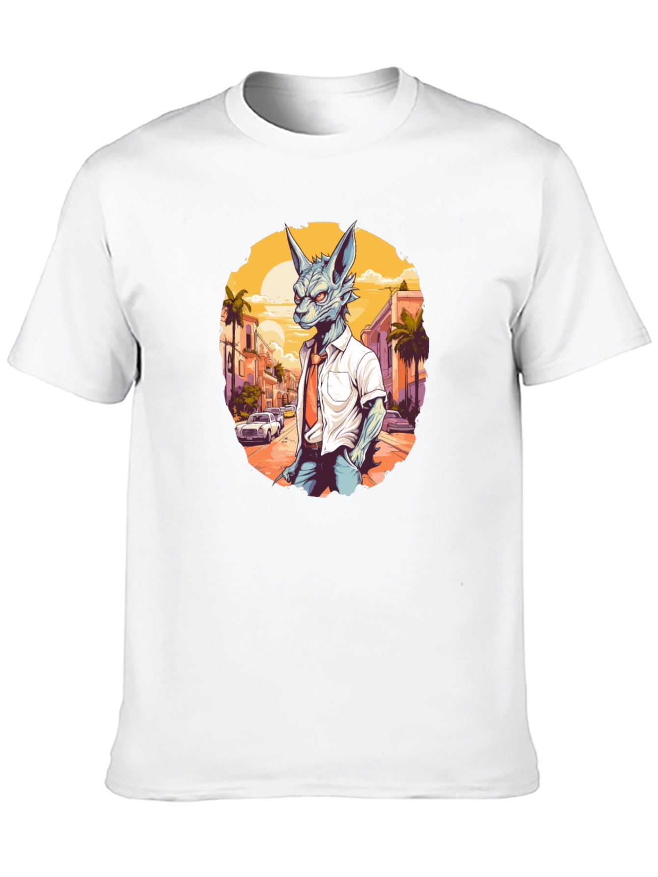 Anthropomorphic Wolf in Suit Graphic Tee