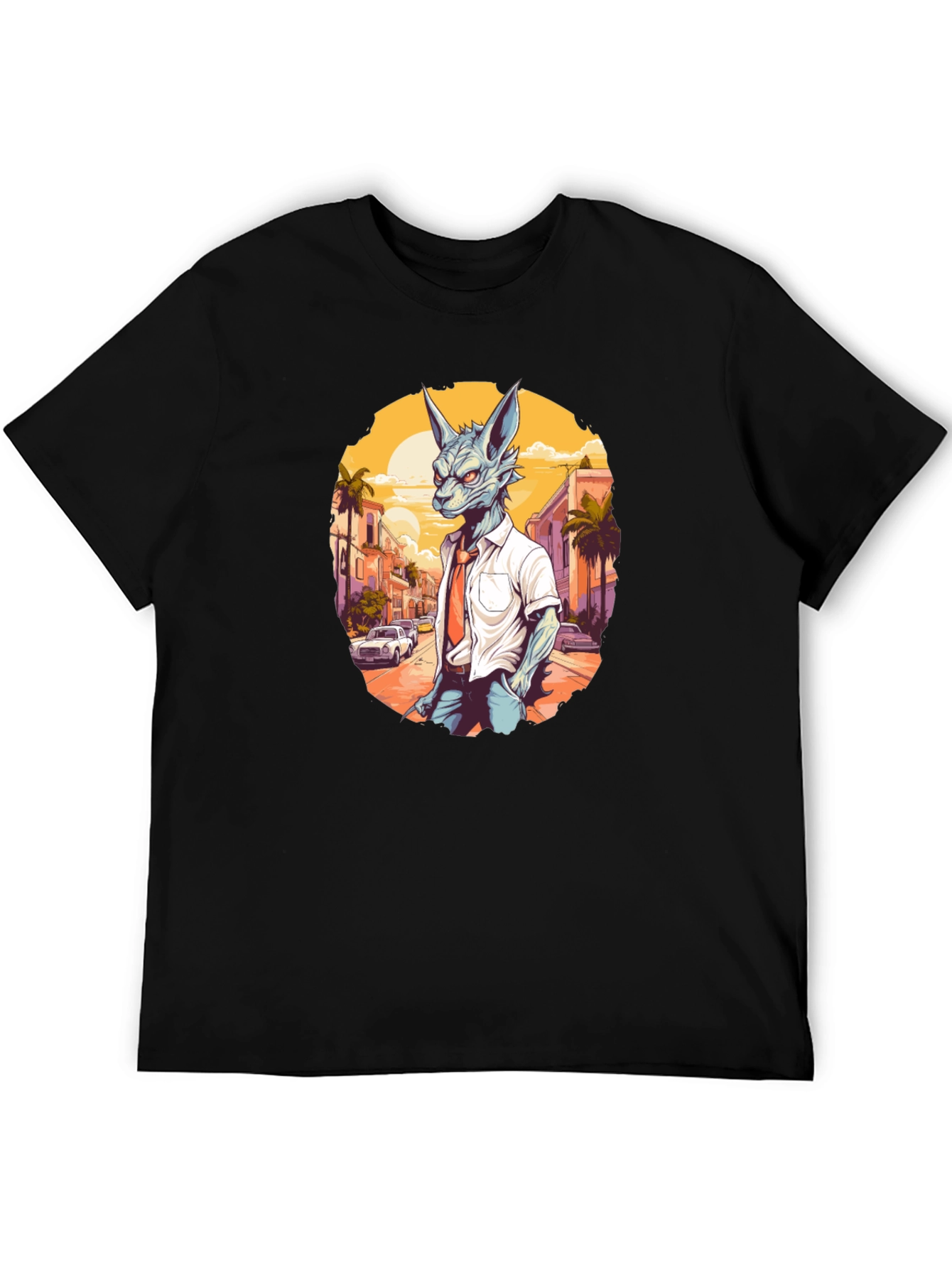 Anthropomorphic Wolf in Suit Graphic Tee