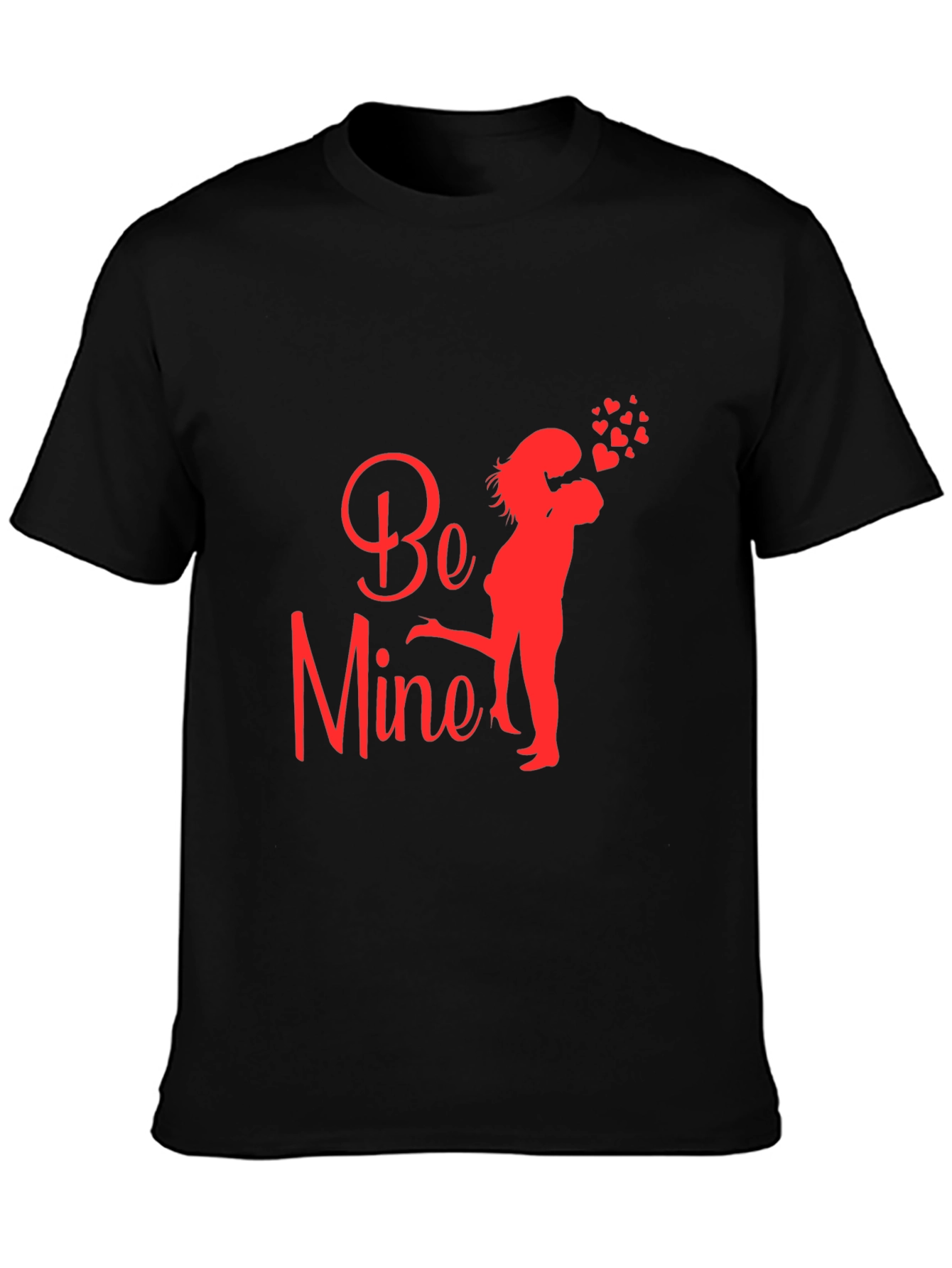 Be Mine Valentines Day Black T-Shirt