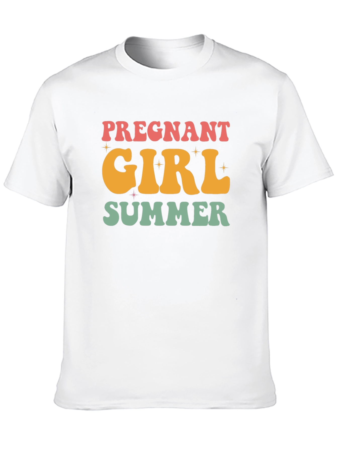 Pregnant Girl Summer Graphic Tee - Unisex Black T-Shirt