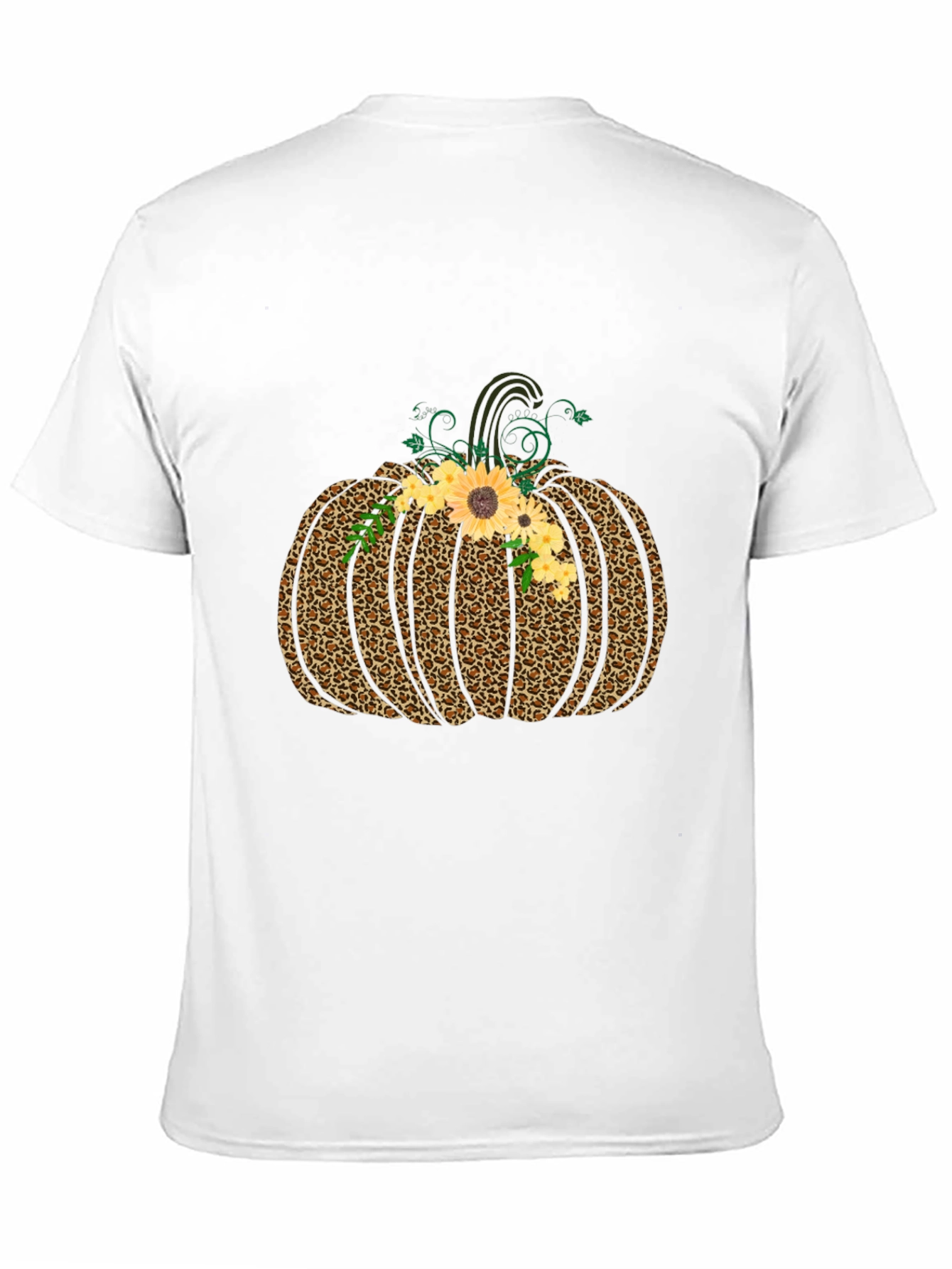 Leopard Pumpkin Graphic Tee - Fall Style