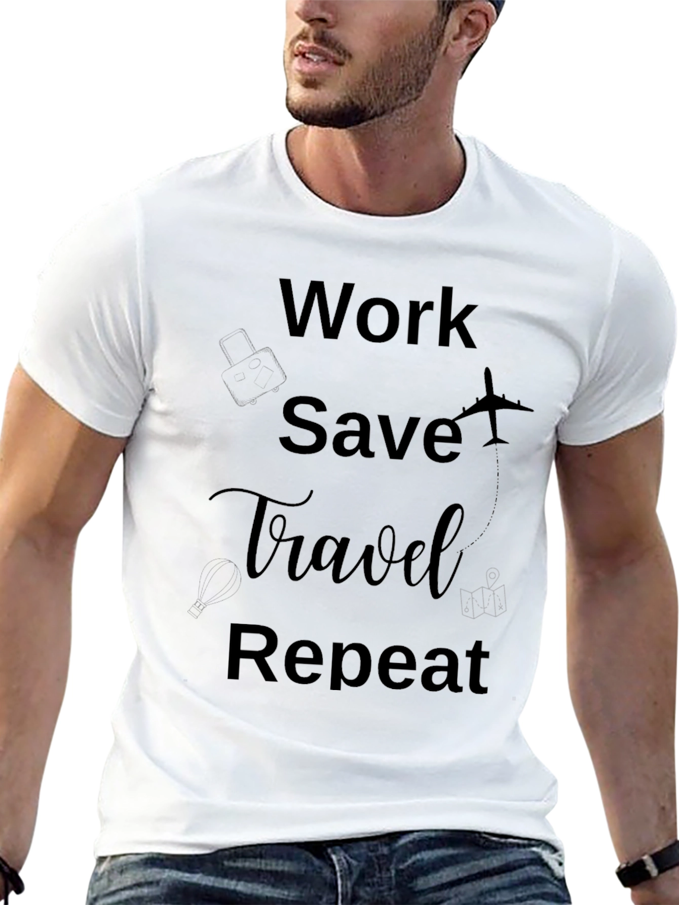 Work Save Travel Repeat Graphic Tee