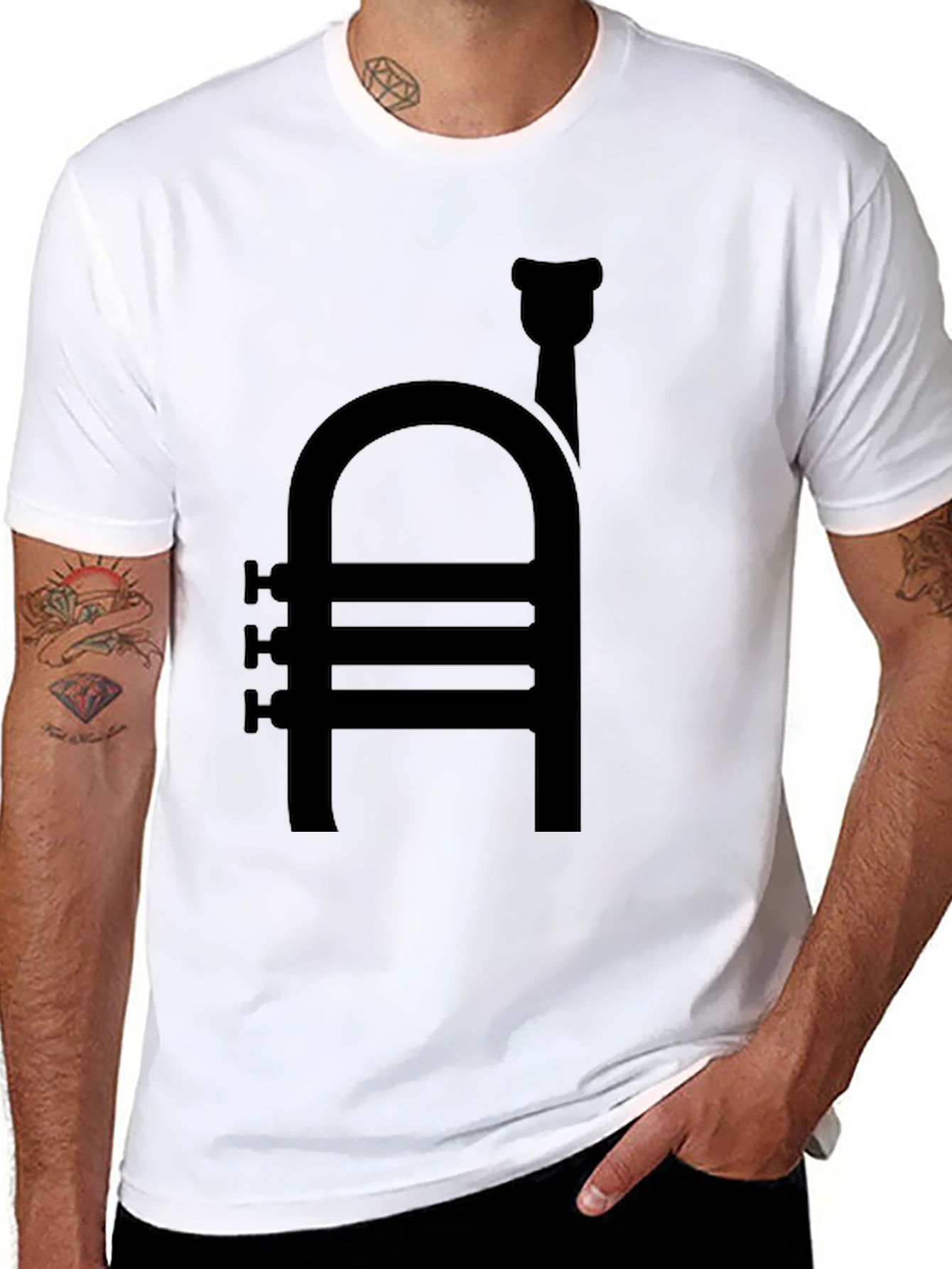 Trumpet Graphic T-Shirt - Music Lover Tee