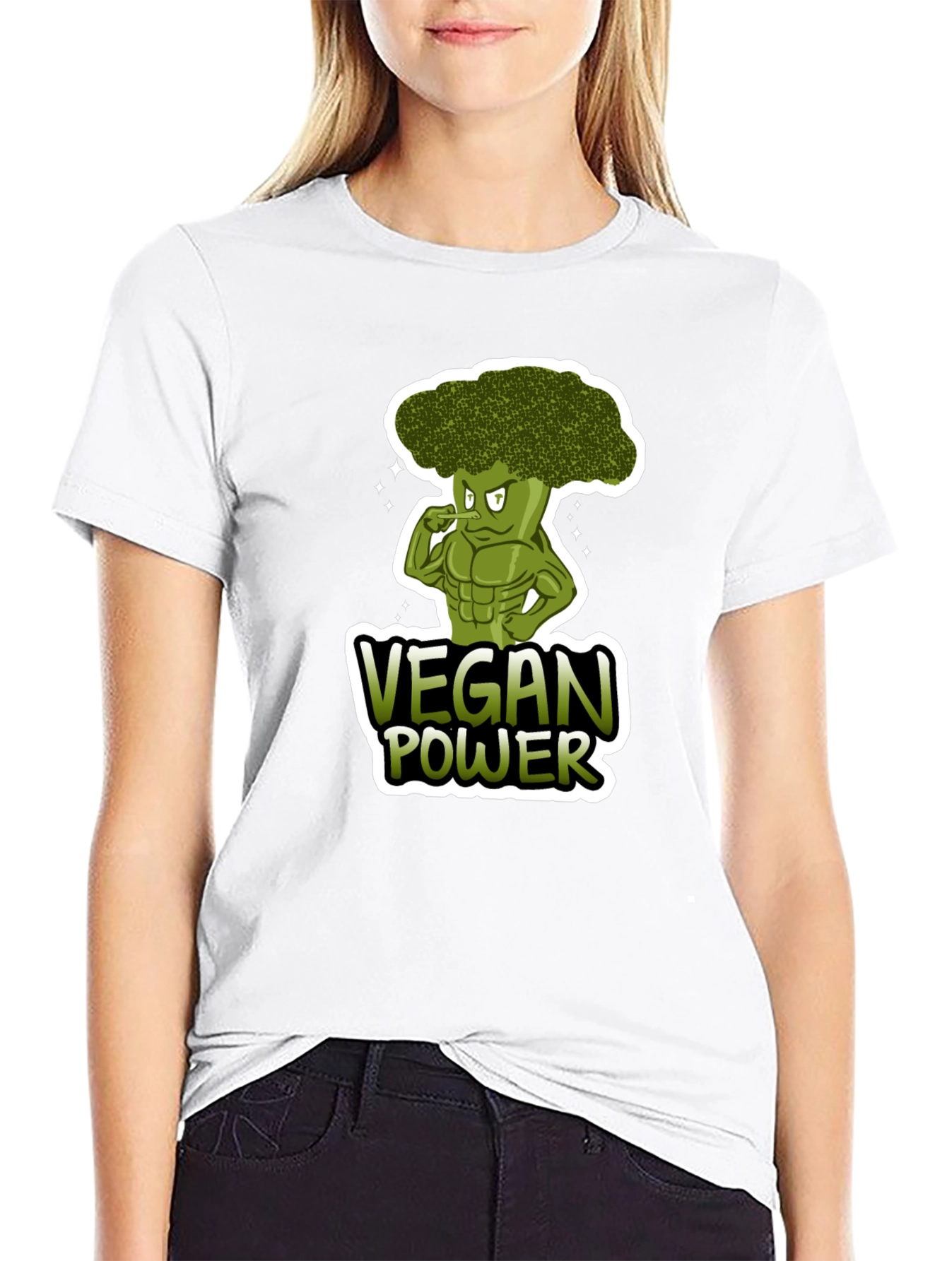 Vegan Power T-Shirt - Broccoli Muscle Design