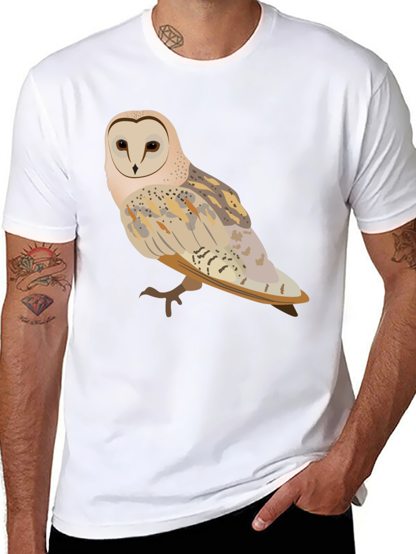 Barn Owl Graphic Tee - Mens Black T-Shirt