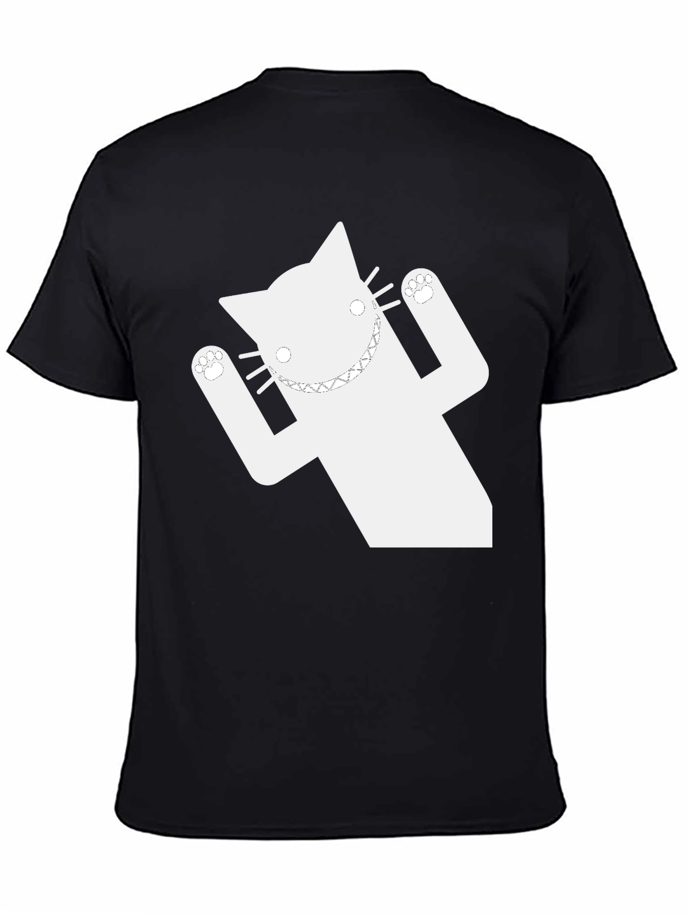 Funny Cat Graphic T-Shirt - Black Short Sleeve