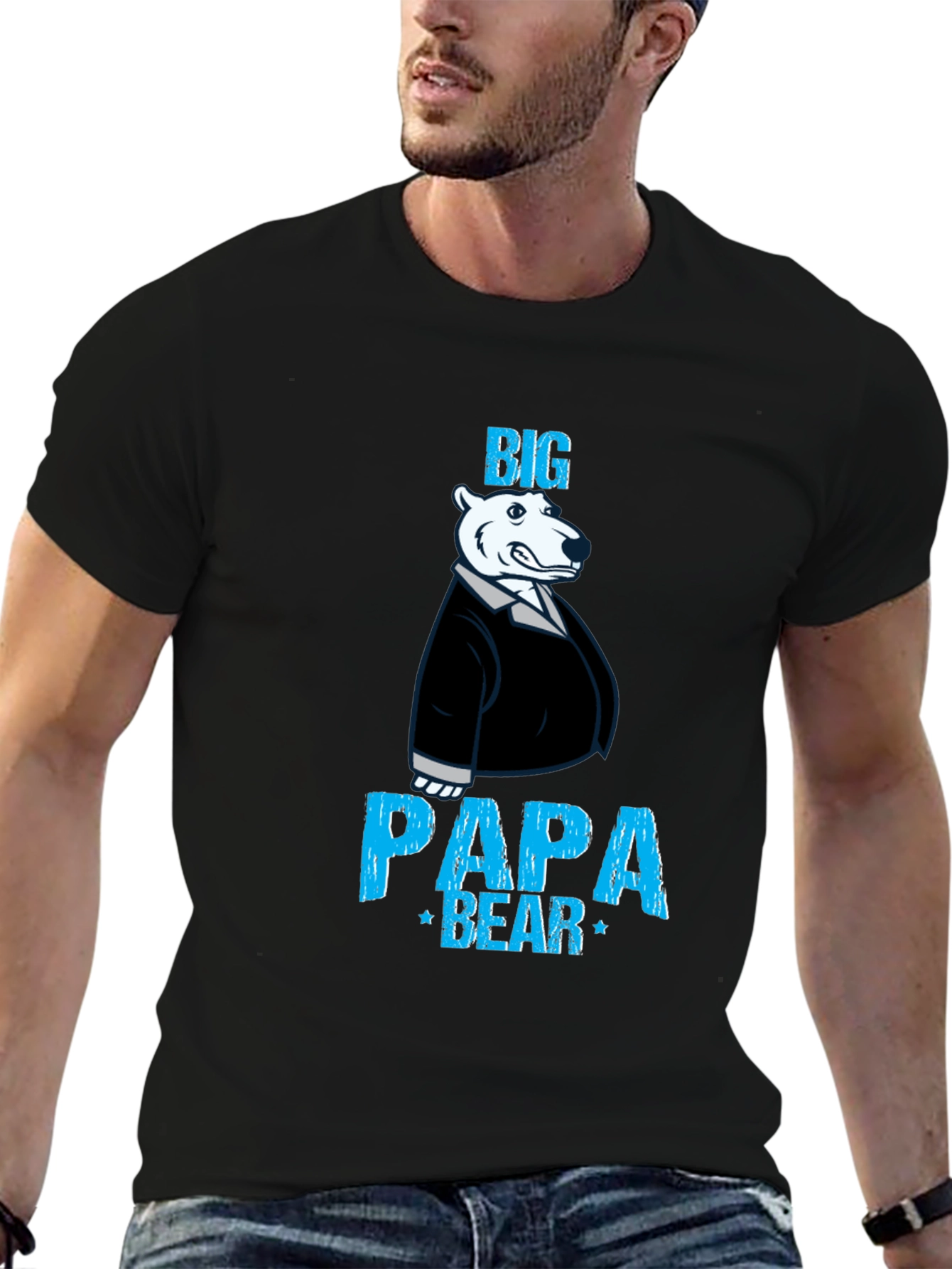Big Papa Bear Graphic Tee - Mens Black T-Shirt