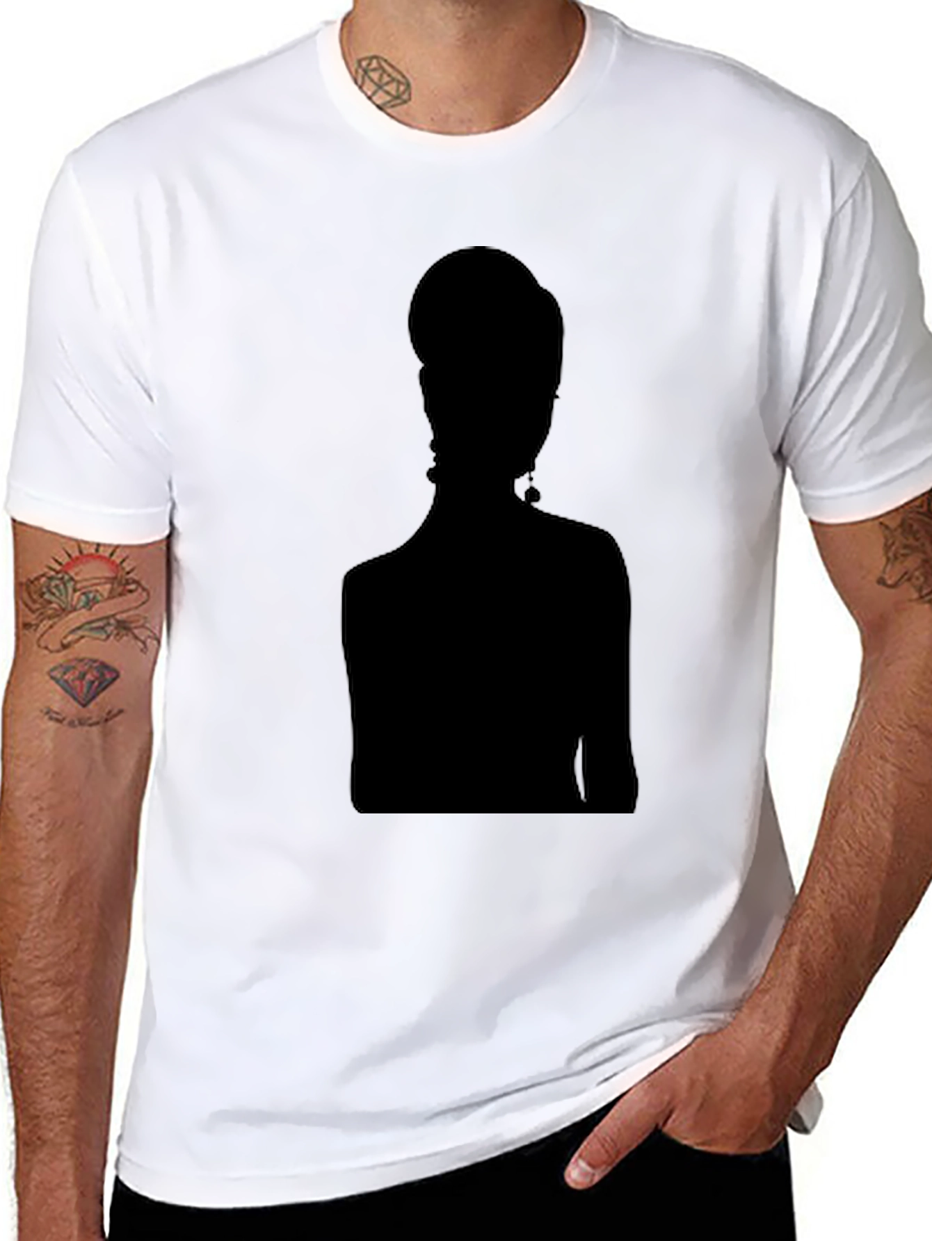 Silhouette Graphic Tee - Stylish Black T-Shirt