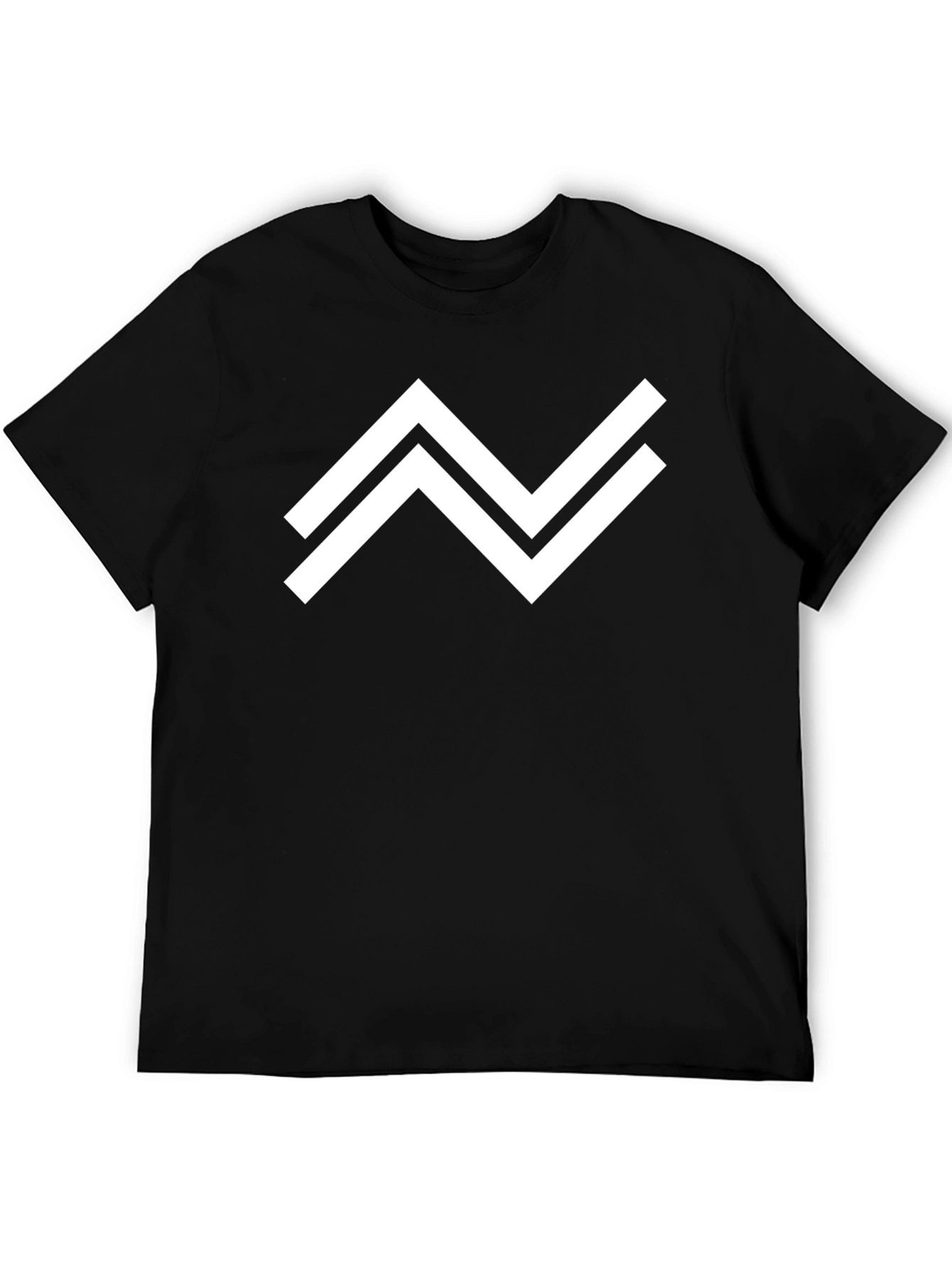 Modern Geometric Graphic Tee - Black Casual Shirt