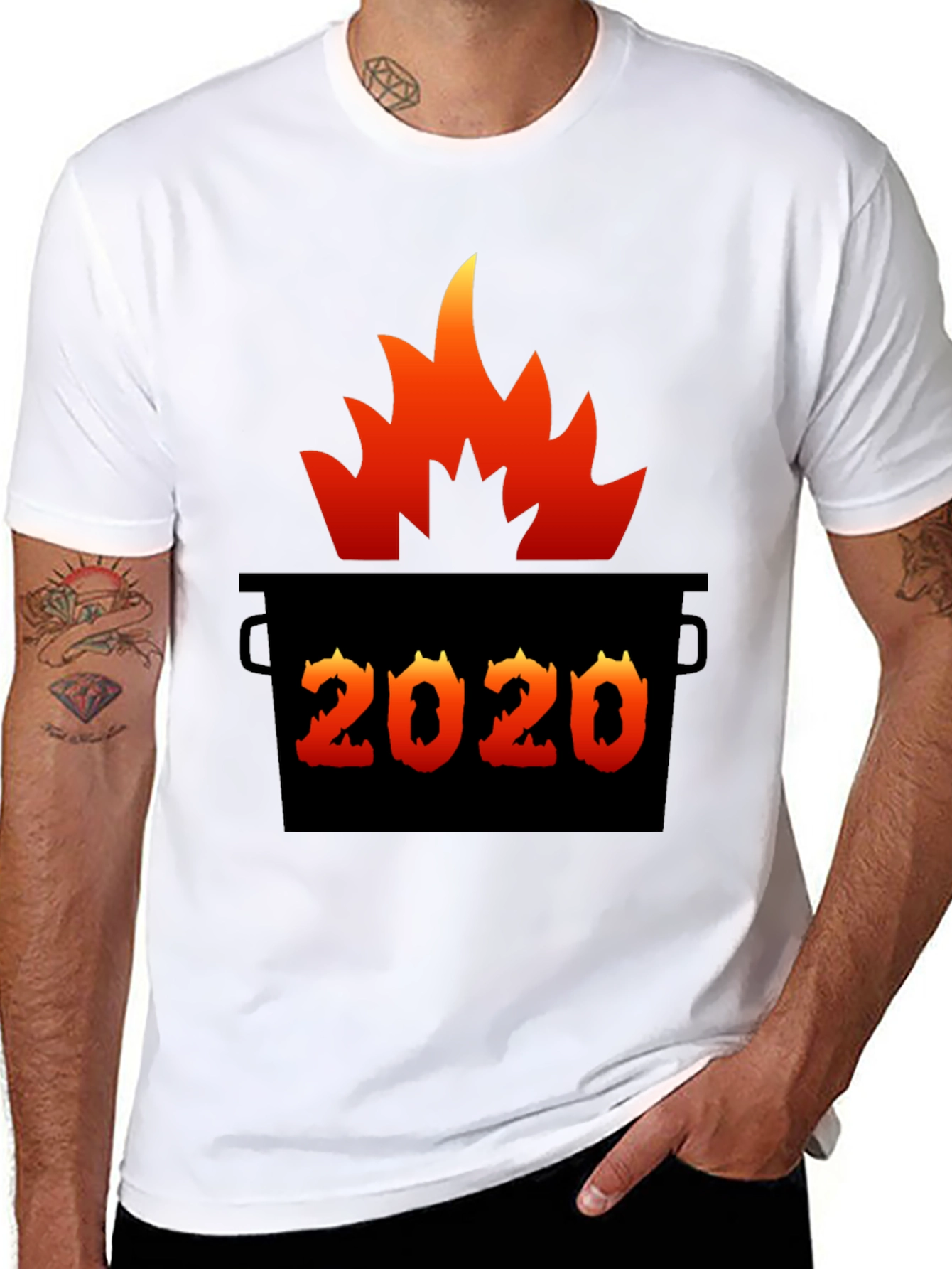 2020 Dumpster Fire T-Shirt Unisex Black Tee