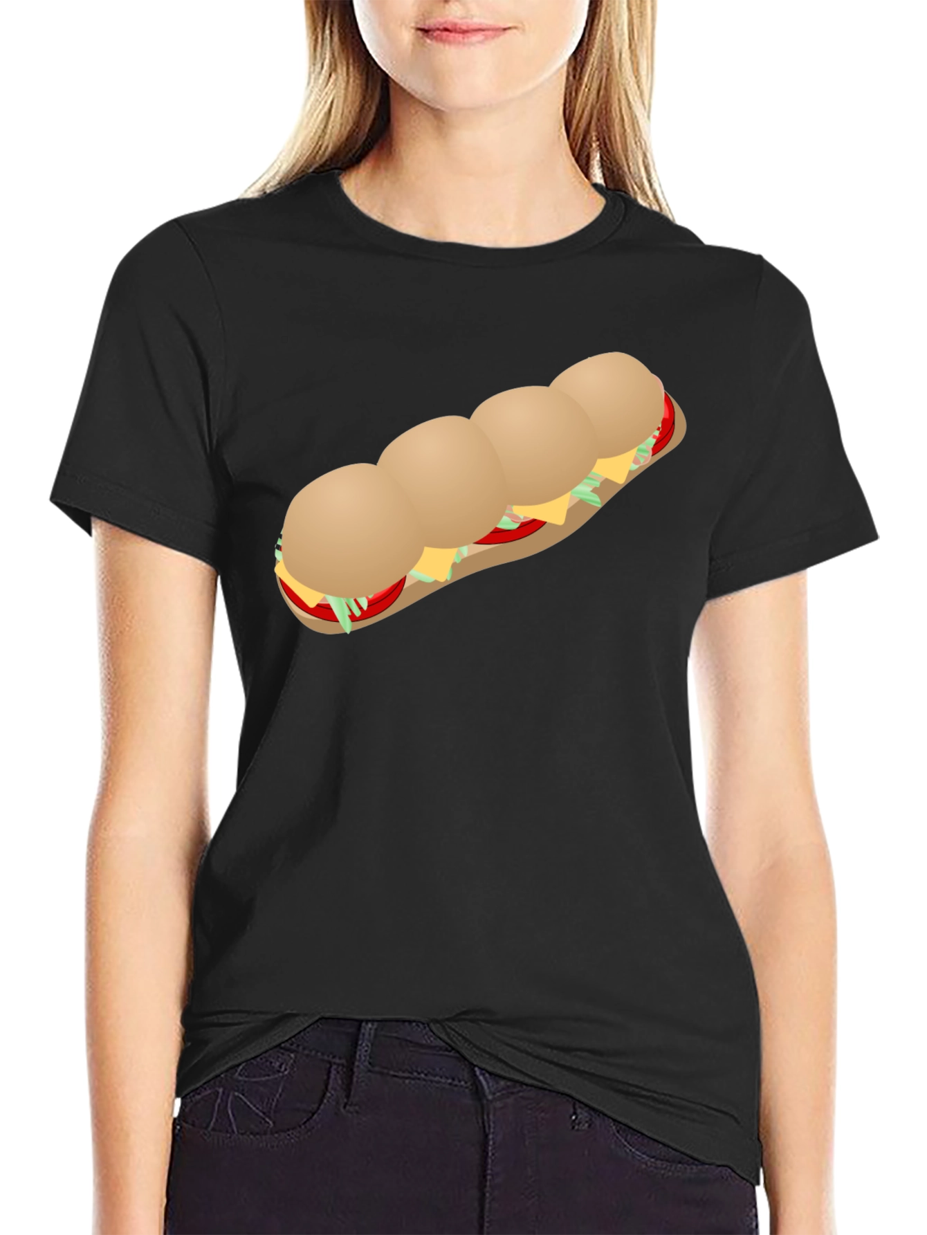 Sandwich Graphic Tee - Casual Black T-Shirt