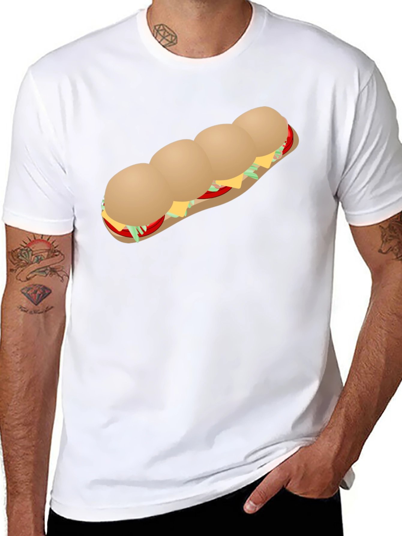 Sandwich Graphic Tee - Casual Black T-Shirt