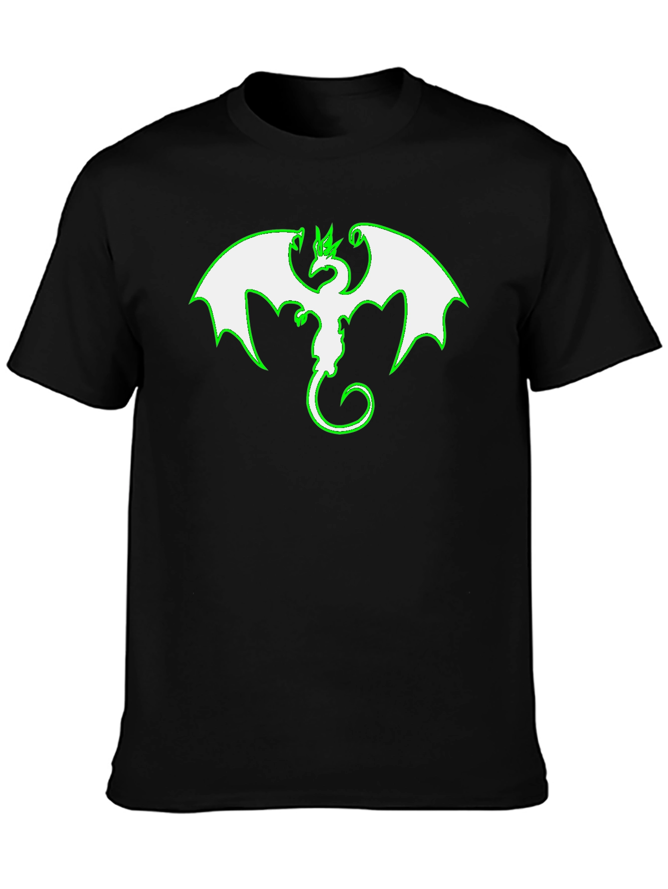 Dragon Graphic Tee - Black Cotton Blend Shirt