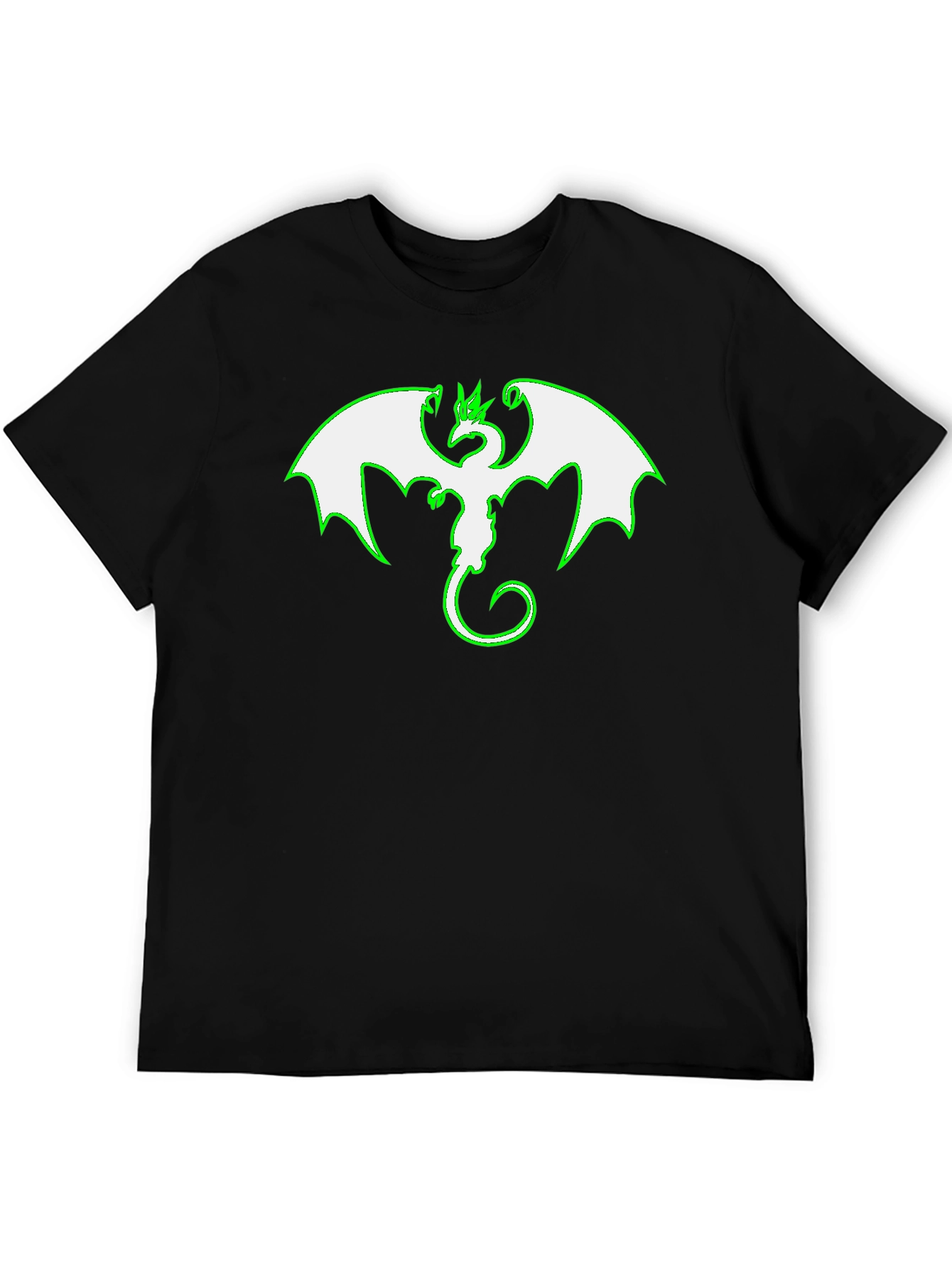 Dragon Graphic Tee - Black Cotton Blend Shirt