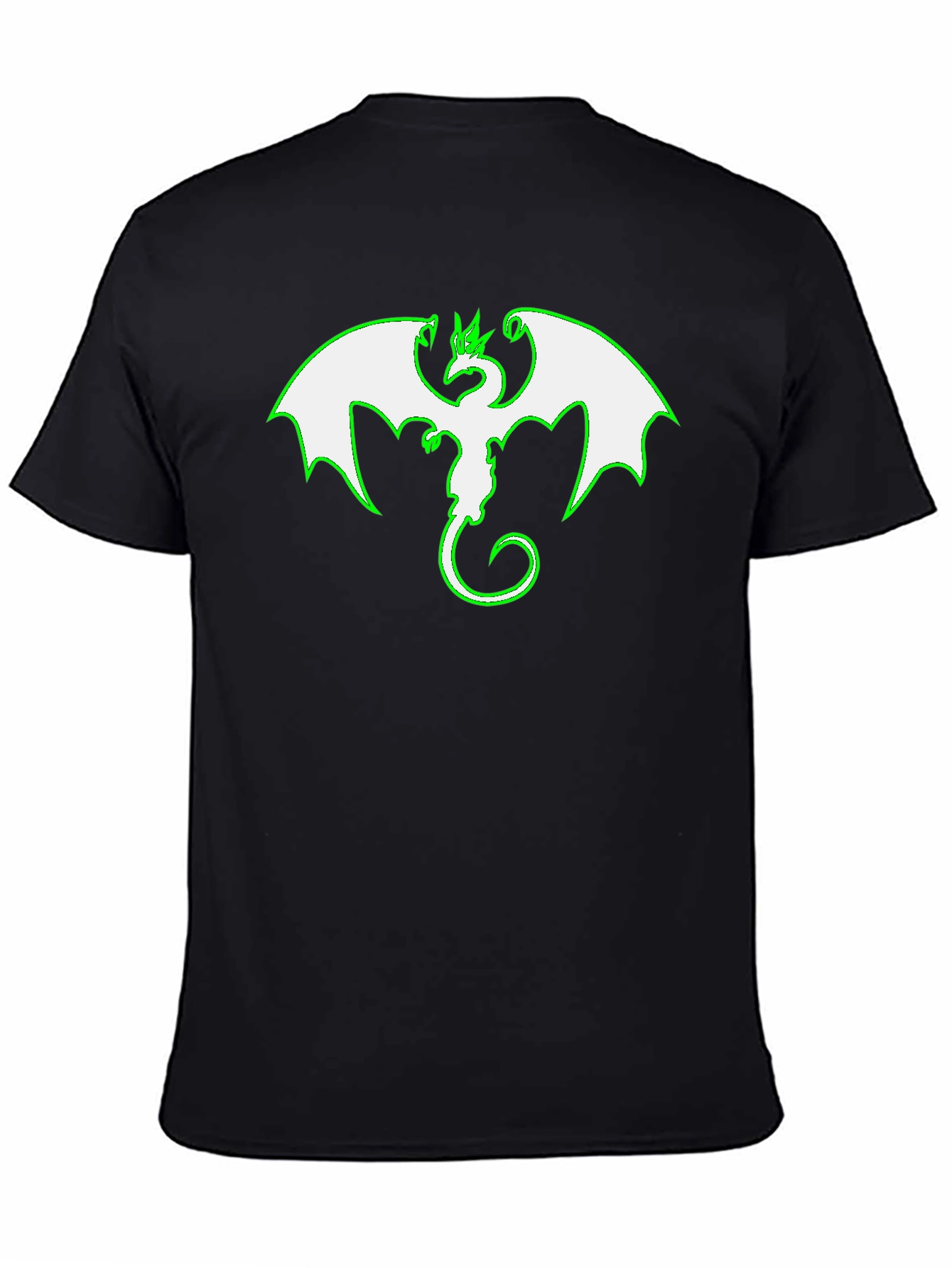 Dragon Graphic Tee - Black Cotton Blend Shirt