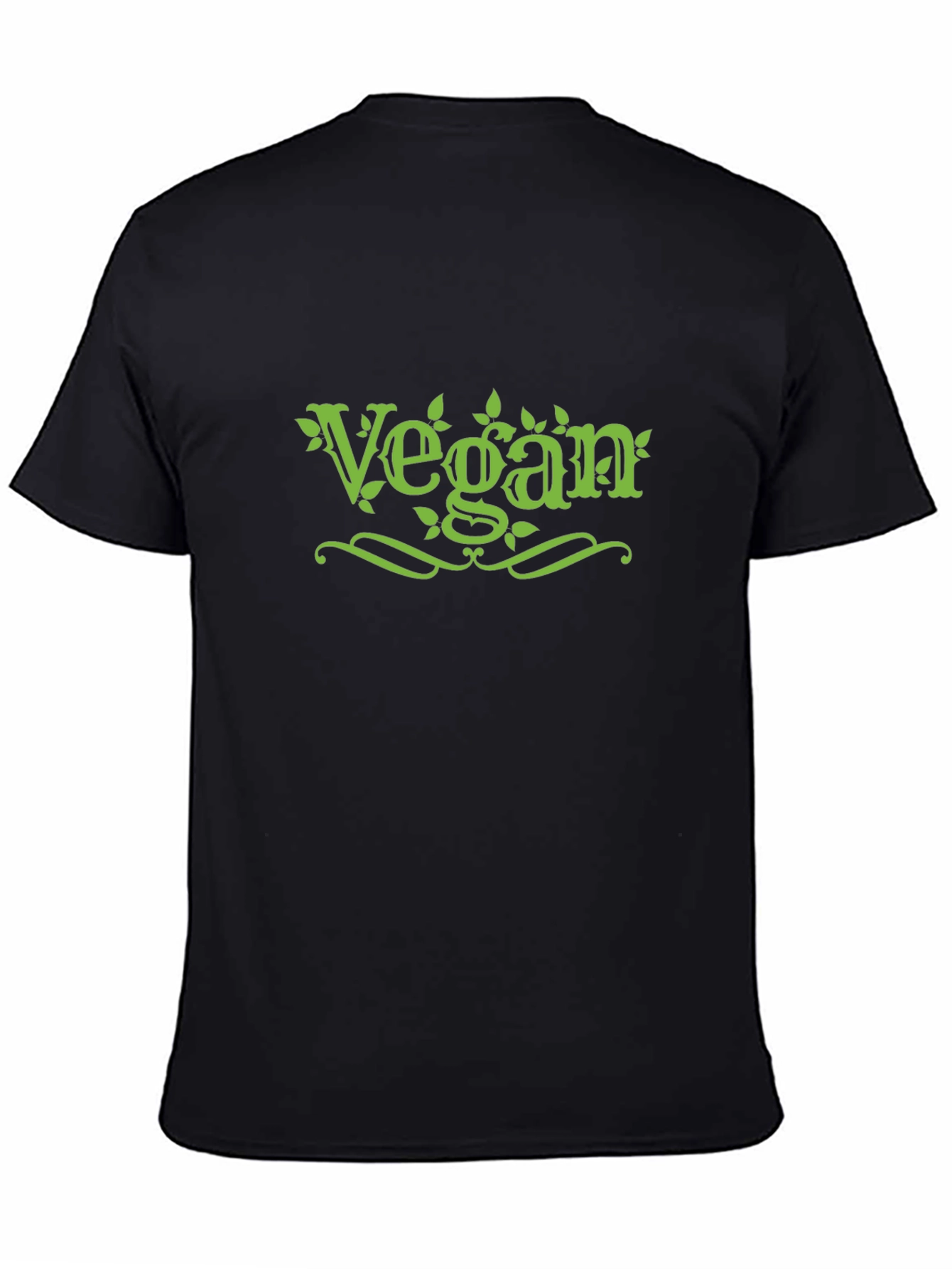 Vegan T-Shirt Black Cotton Stylish Design