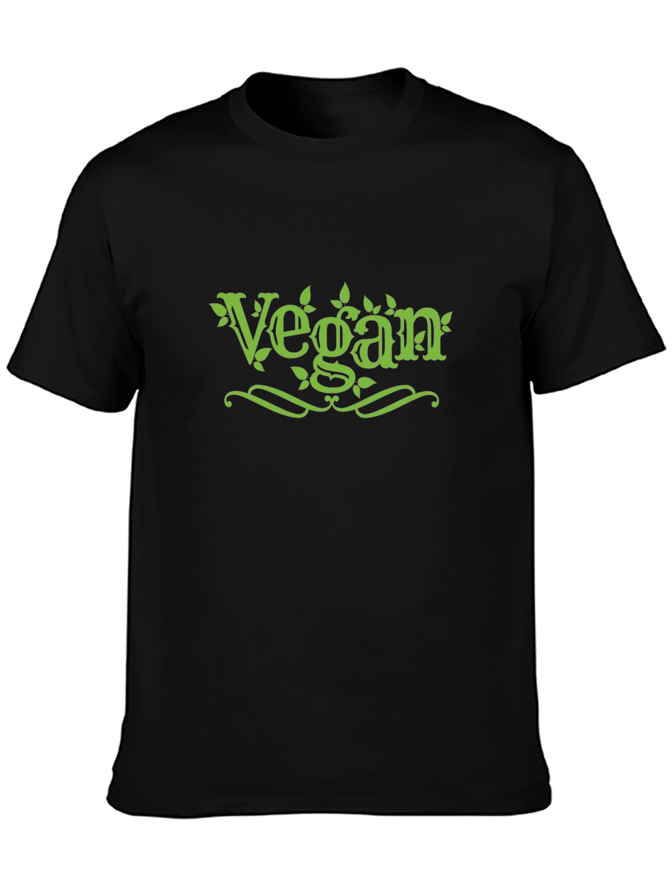Vegan T-Shirt Black Cotton Stylish Design