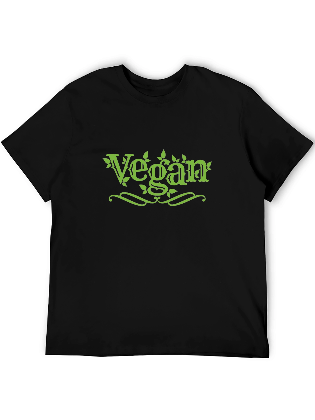 Vegan T-Shirt Black Cotton Stylish Design