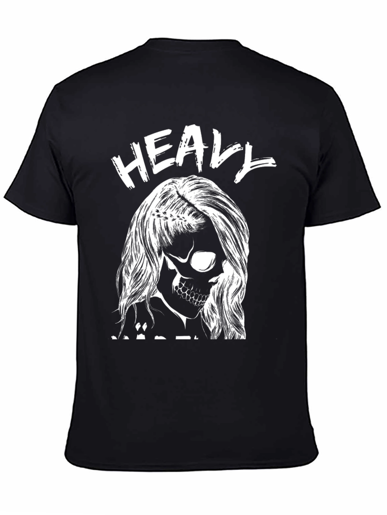 Heavy Metal Skull Graphic Black T-Shirt