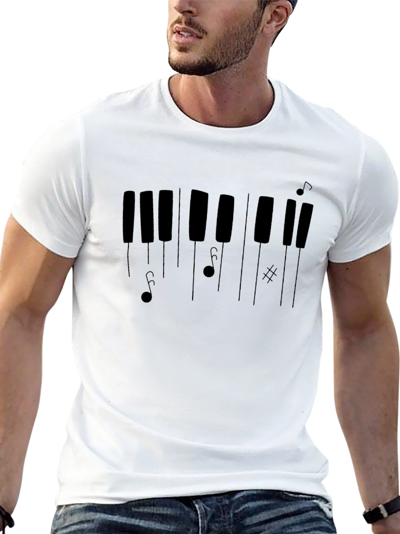 Piano Keys Graphic Tee - Musician Fashion