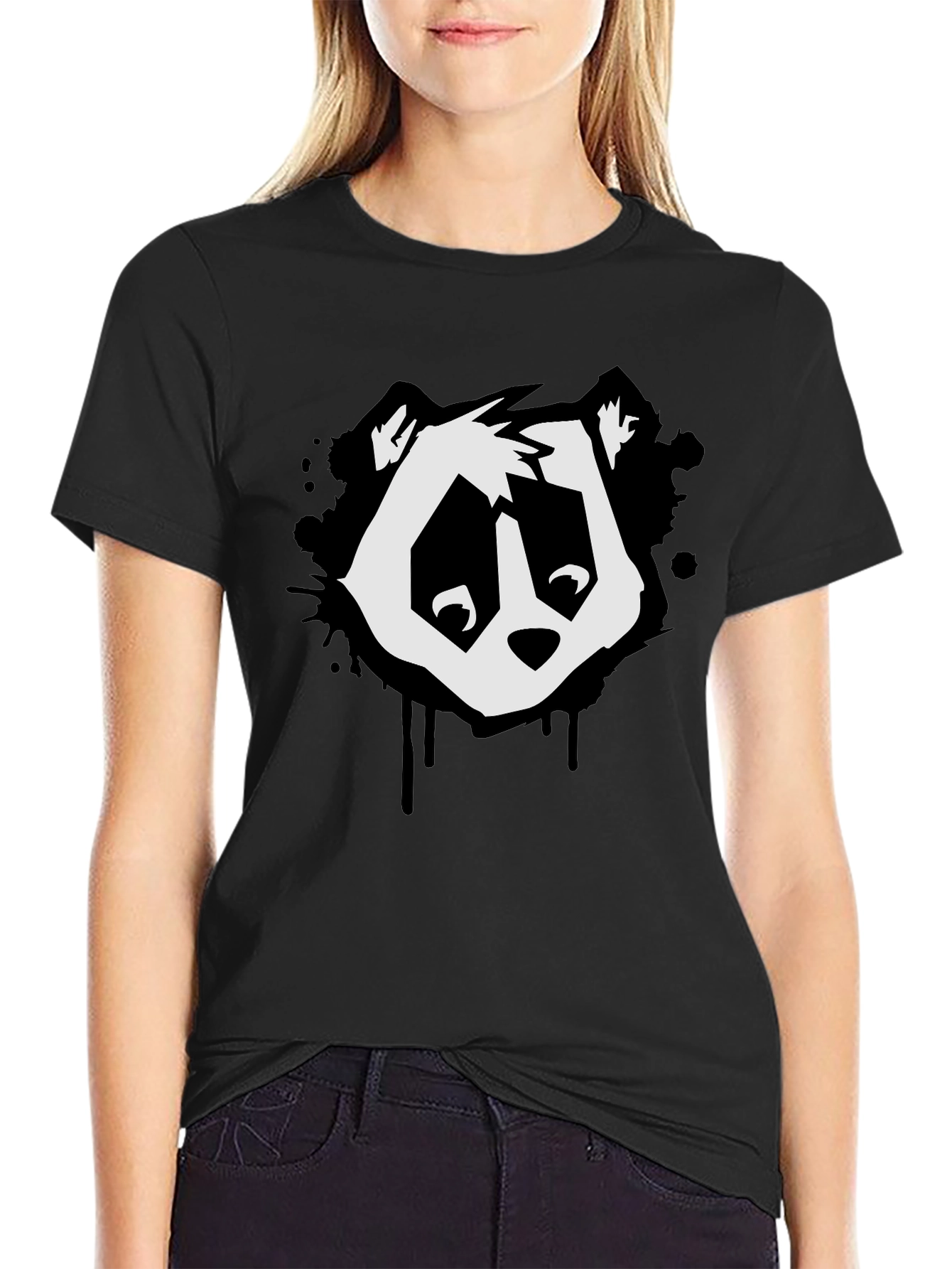 Cool Panda Graphic Tee - Black T-Shirt