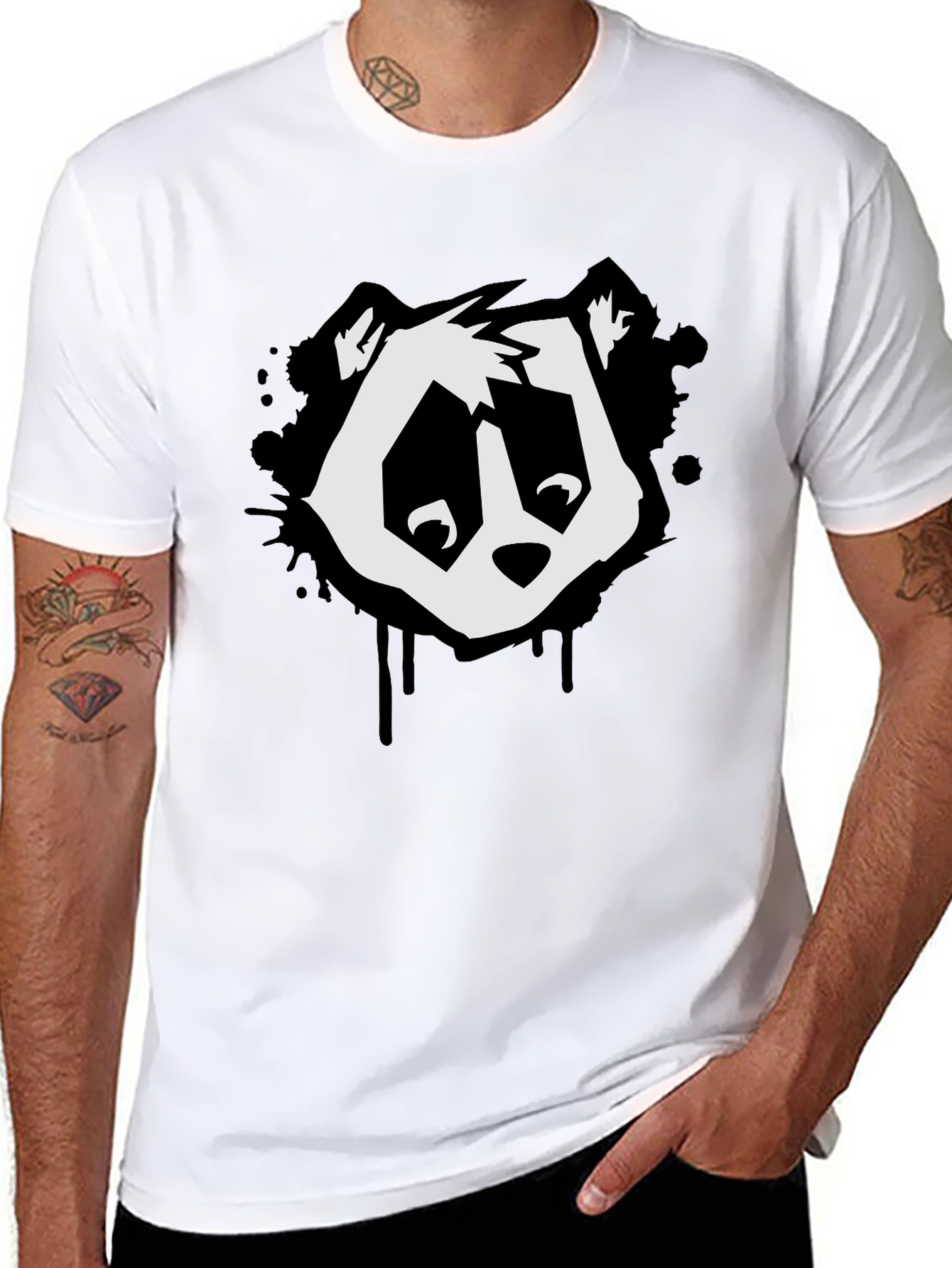 Cool Panda Graphic Tee - Black T-Shirt