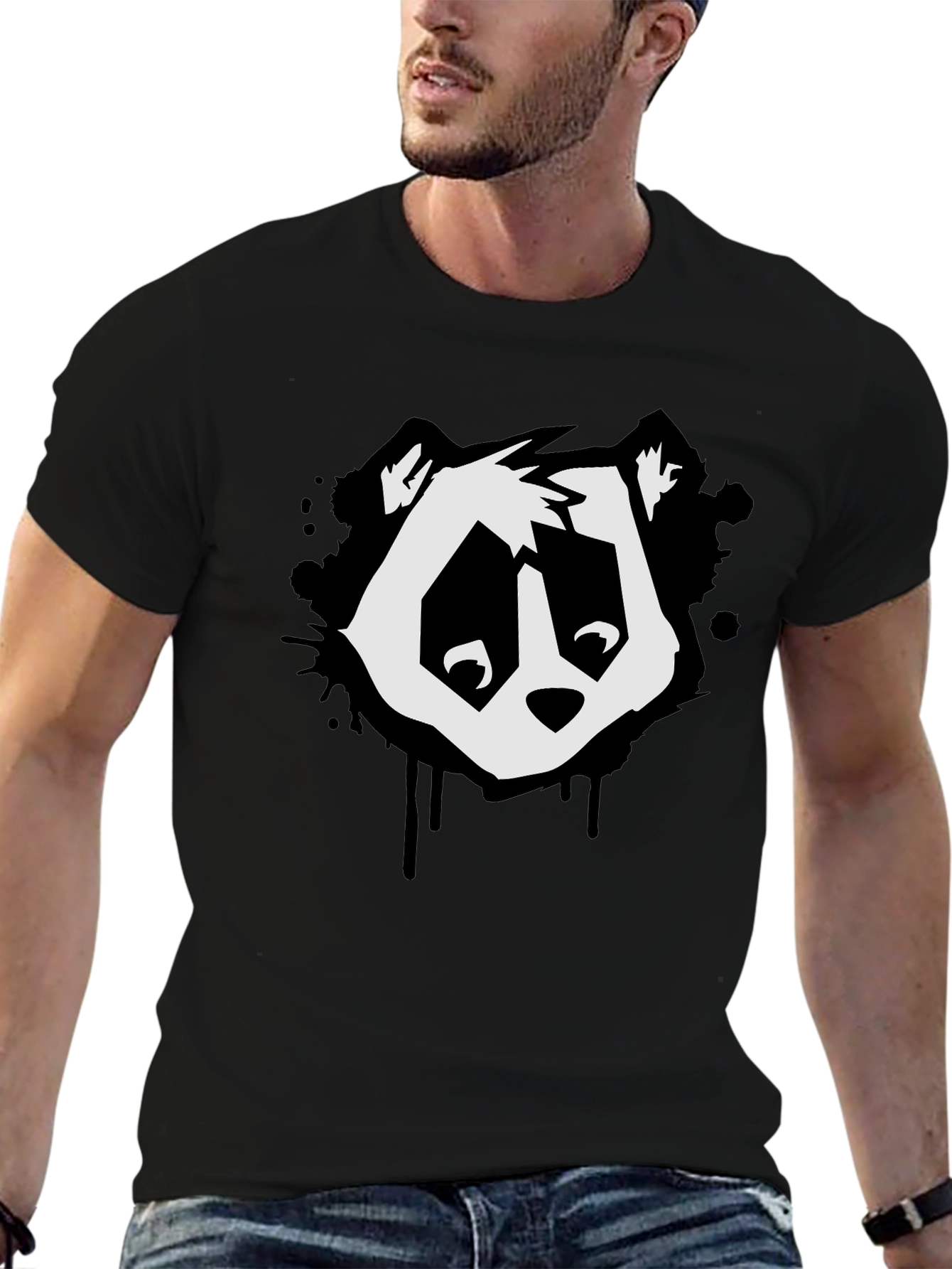 Cool Panda Graphic Tee - Black T-Shirt