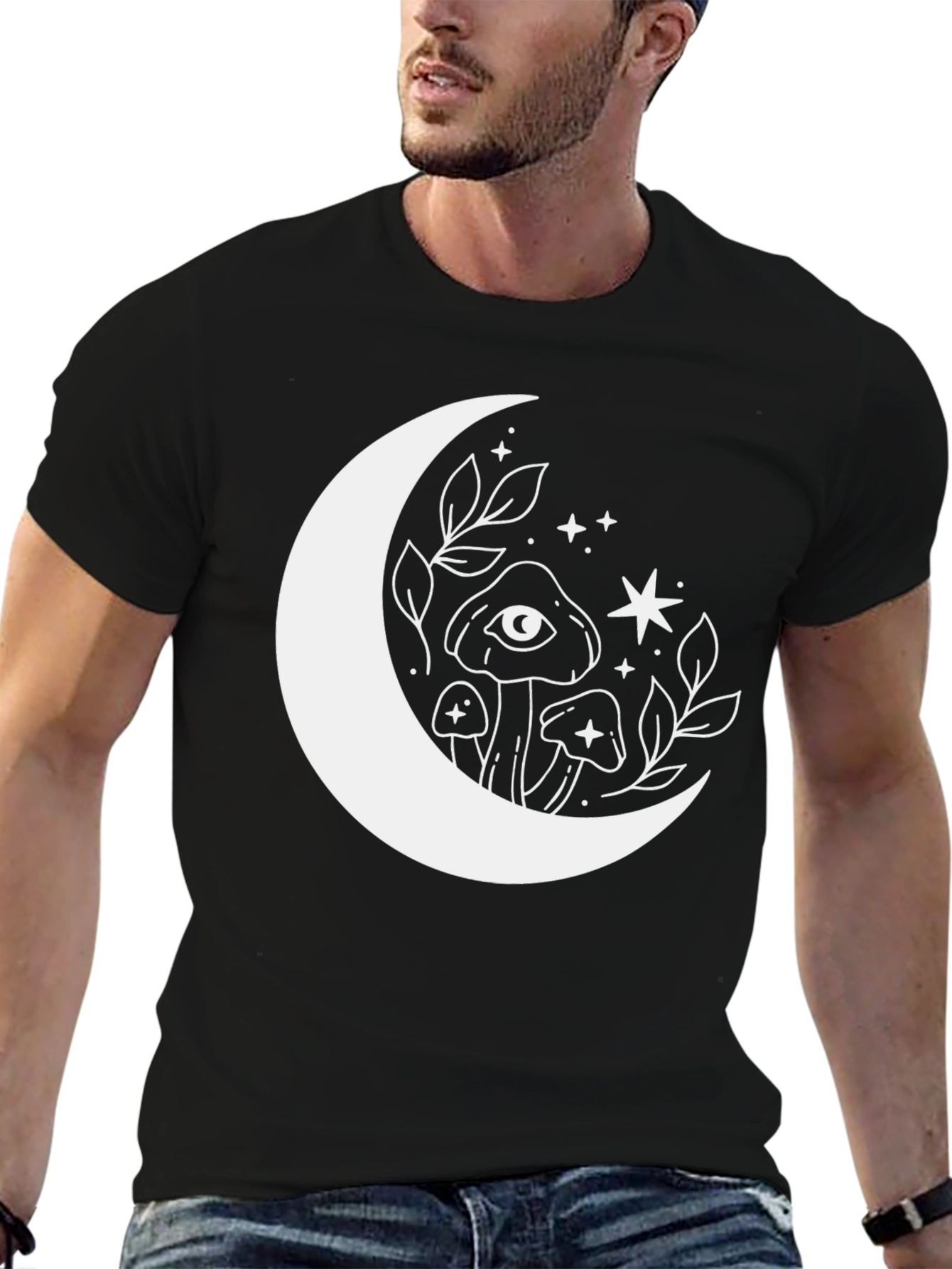 Mystic Moon Mushroom Graphic T-Shirt