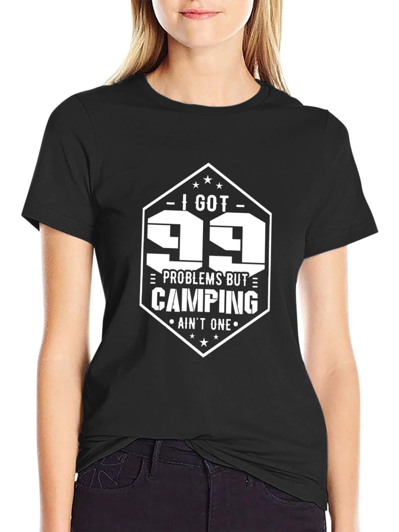 99 Problems Camping T-Shirt - Black Tee