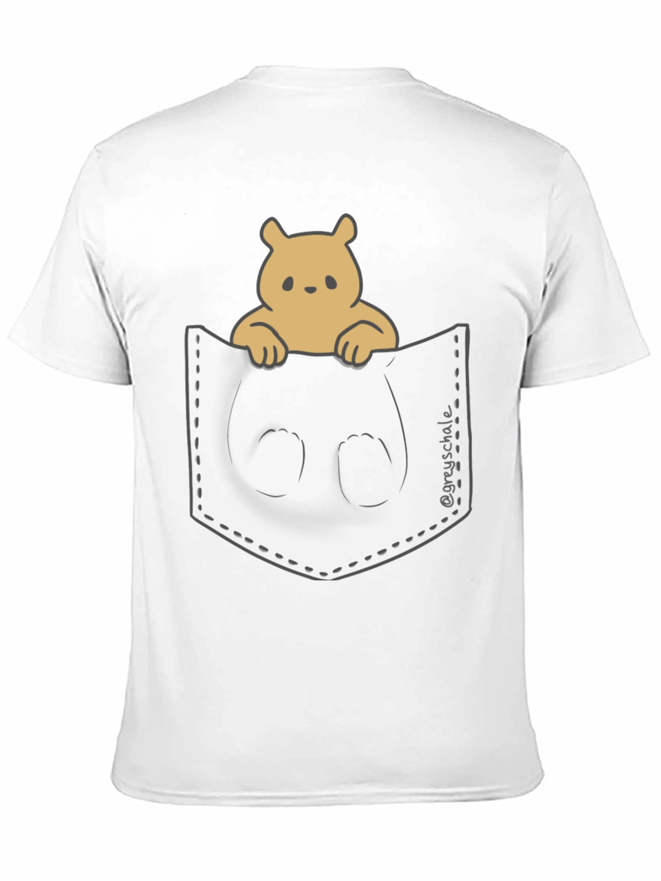 Cute Bear Pocket T-Shirt - Soft & Stylish