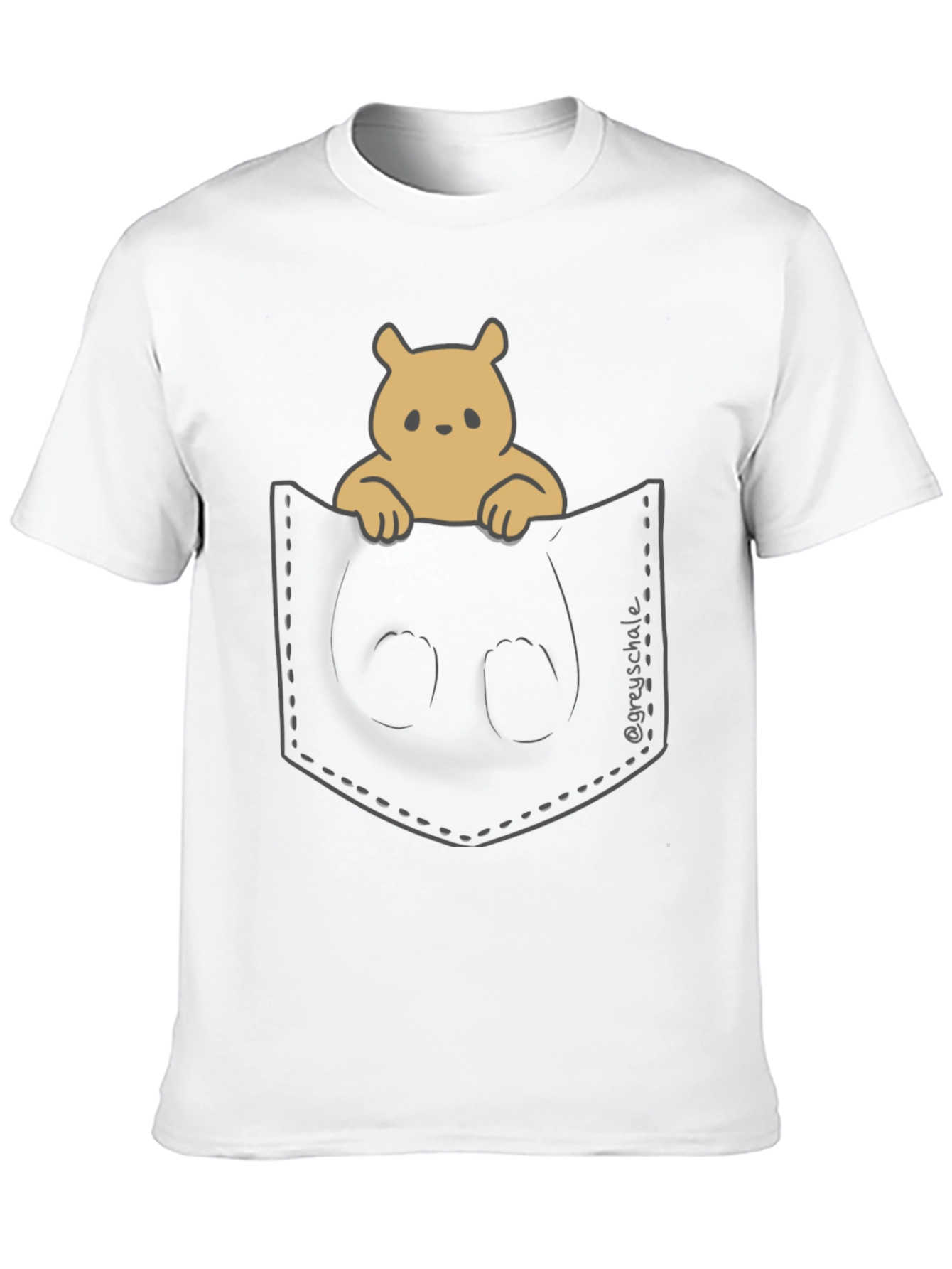 Cute Bear Pocket T-Shirt - Soft & Stylish