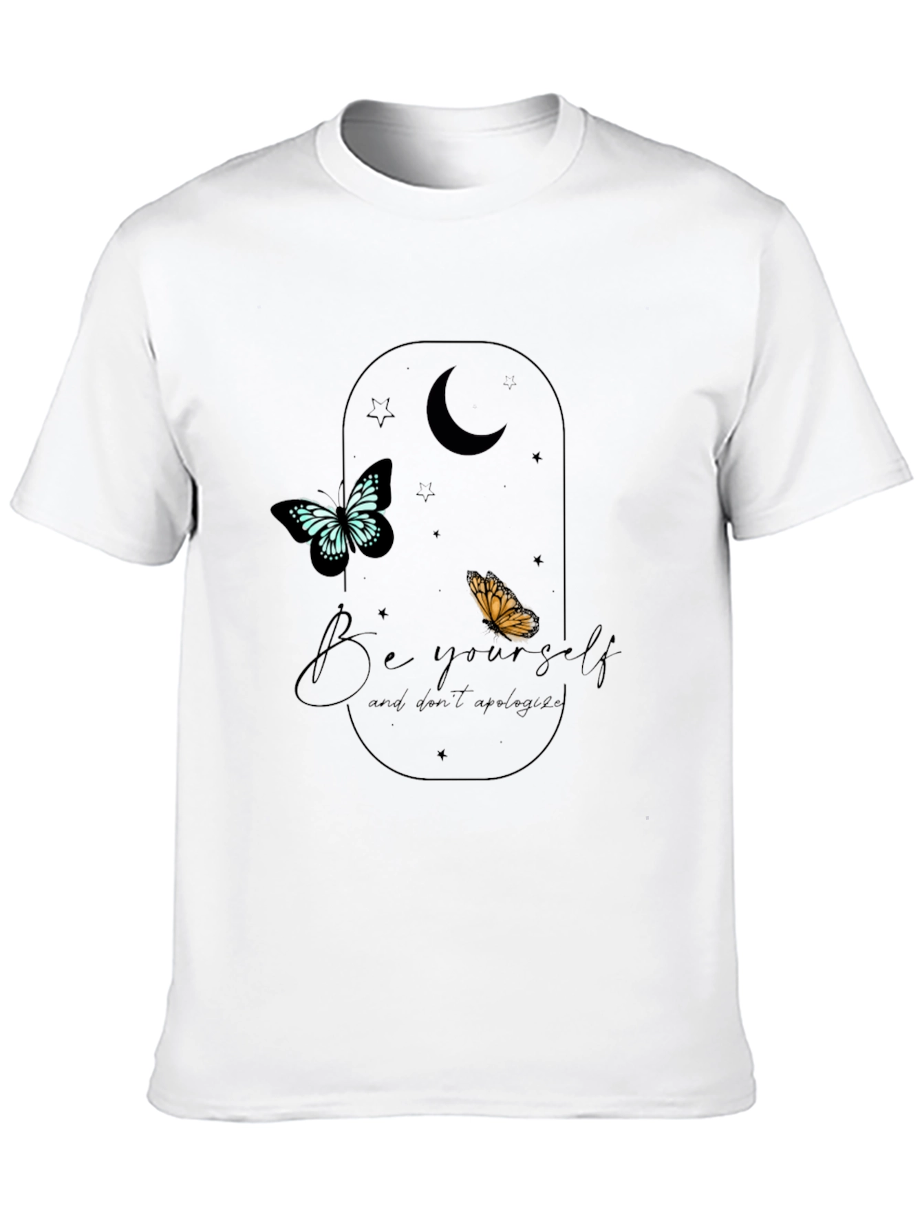 Be Yourself Butterfly Graphic Tee - Black