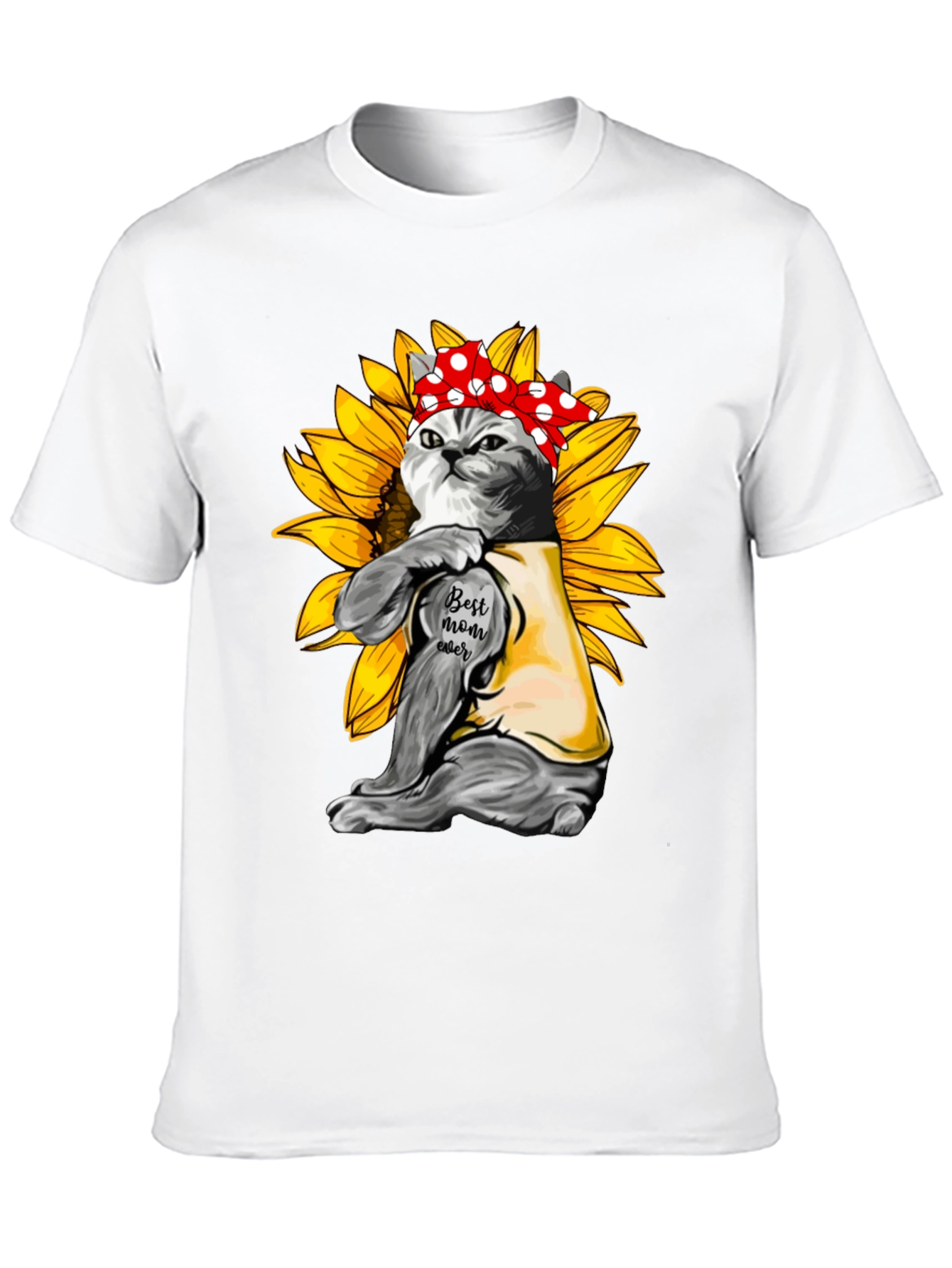 Cat Mom T-Shirt - Sunflower Power