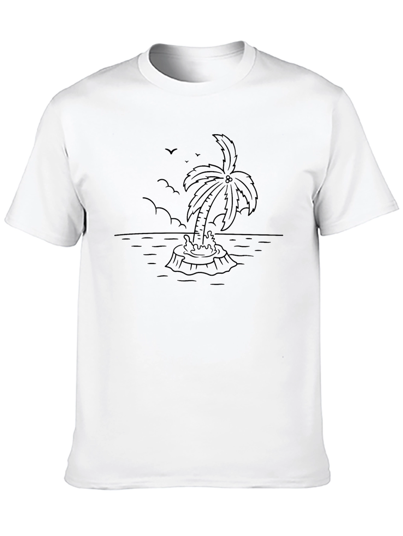 Palm Tree Island Black T-Shirt