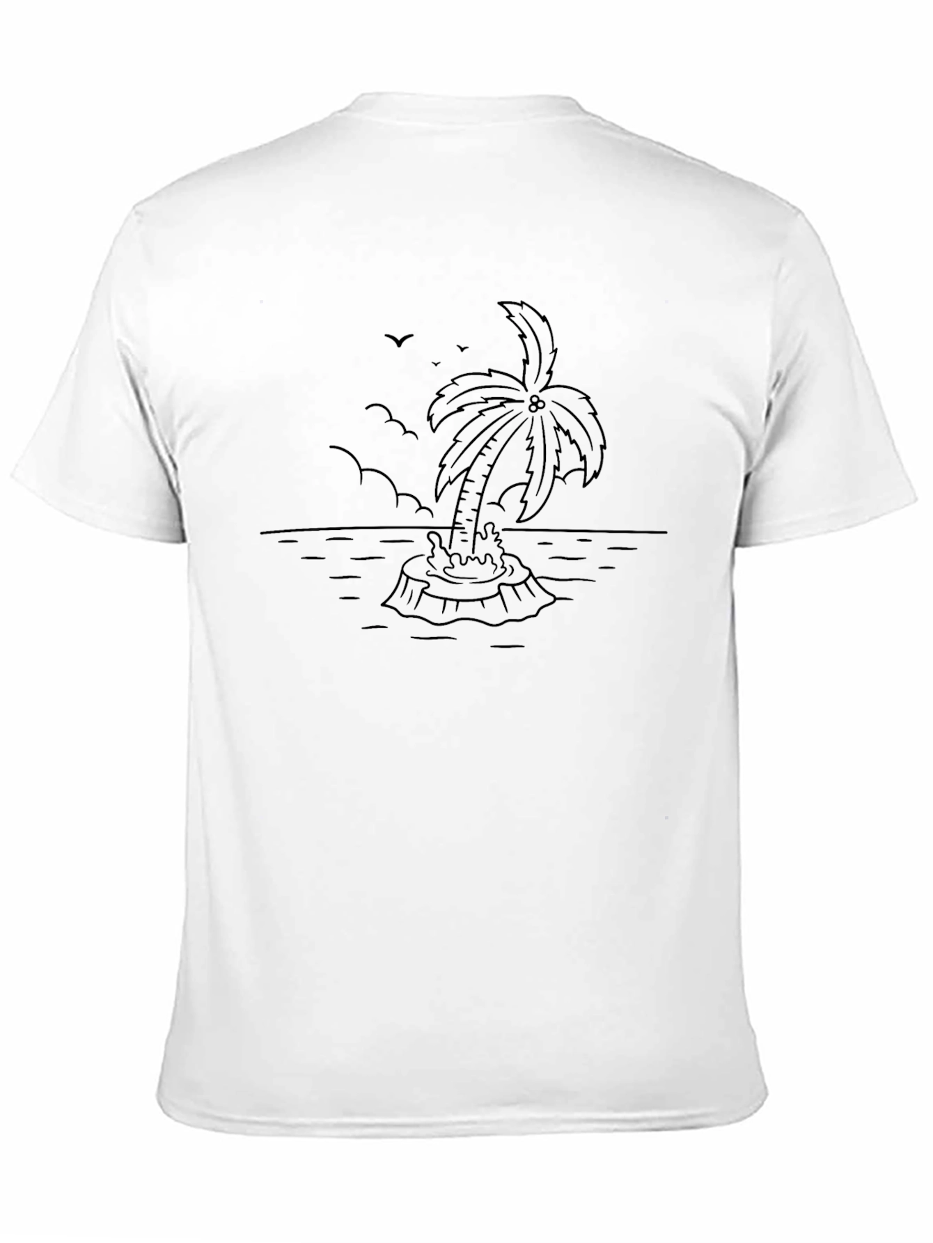 Palm Tree Island Black T-Shirt