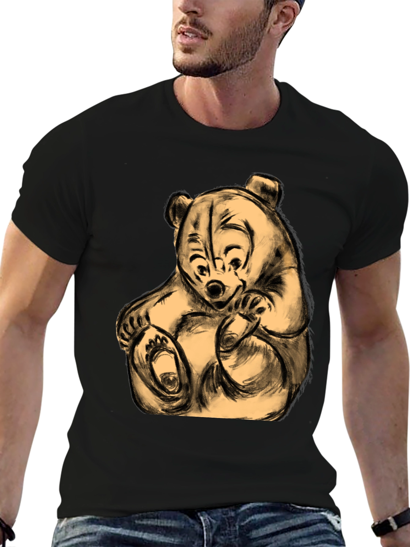 Whimsical Bear Graphic Tee - Soft & Comfortable