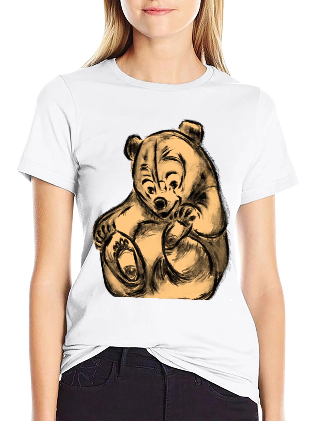 Whimsical Bear Graphic Tee - Soft & Comfortable