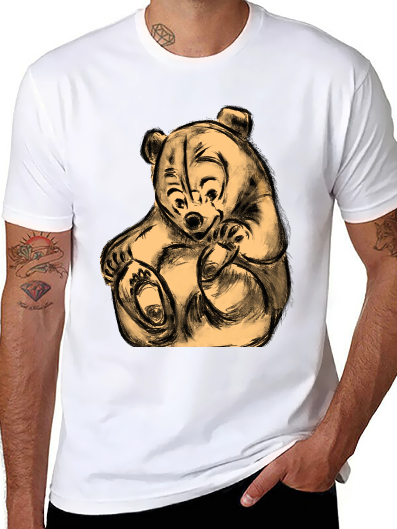 Whimsical Bear Graphic Tee - Soft & Comfortable