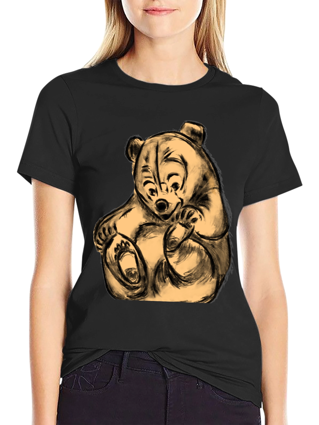 Whimsical Bear Graphic Tee - Soft & Comfortable